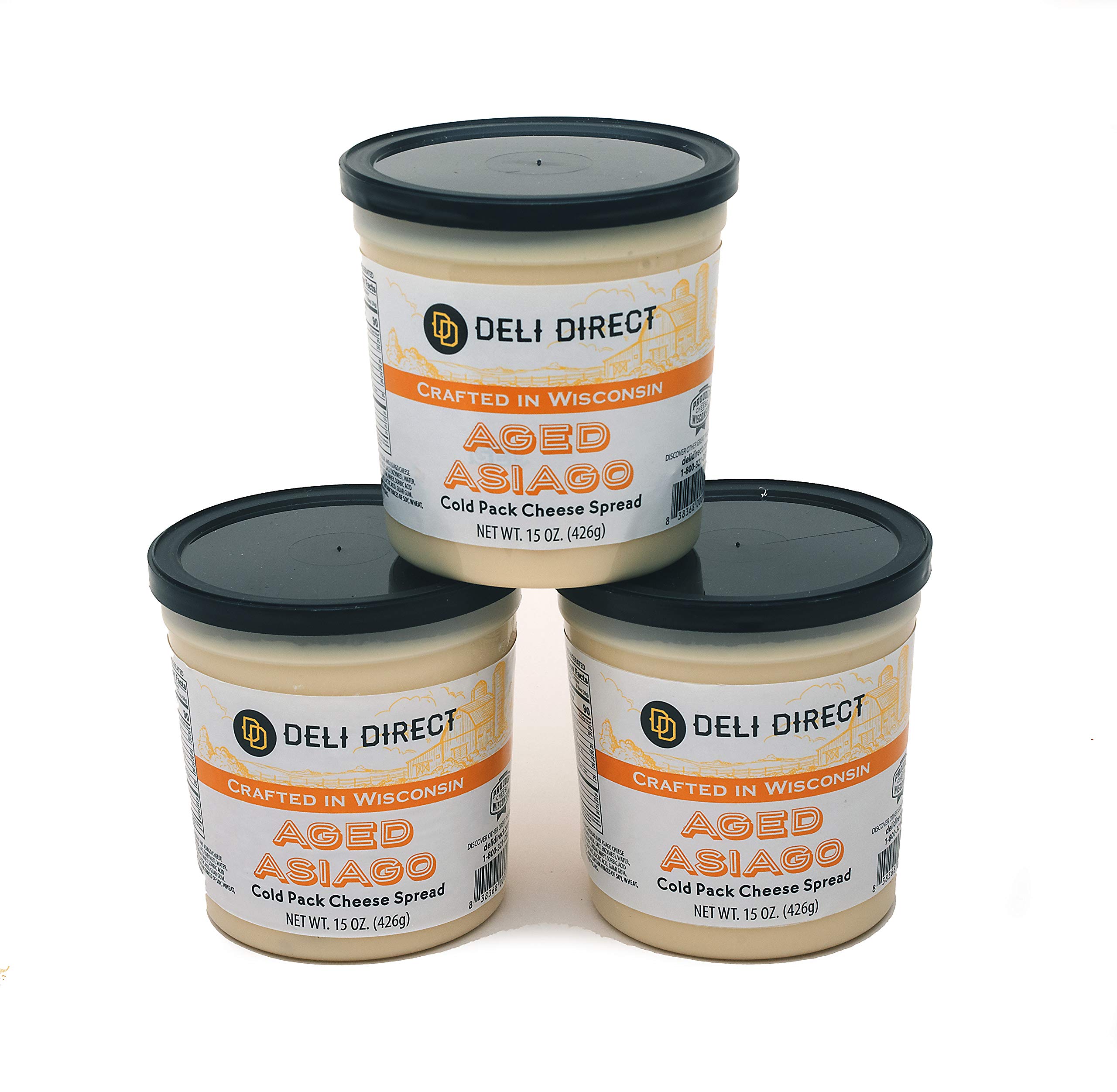 Aged Asiago Cream Cheese Spread - 15 oz (3 Pack) | Delicious Cheese Dip for Chips, Crackers & Pretzels | Spreadable Flavored Cream Cheese for Parties, Snacks & Entertaining