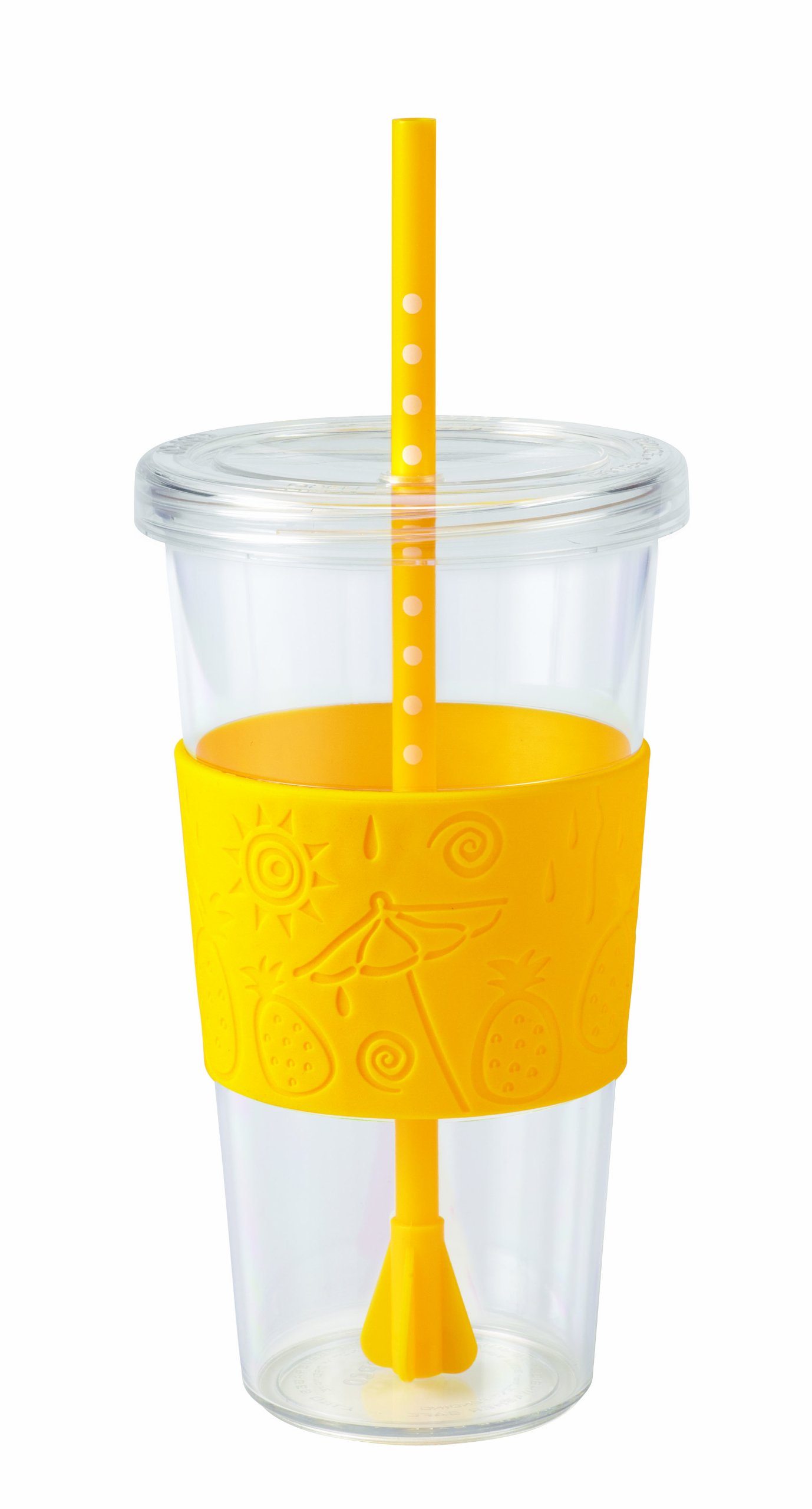 Copco Sierra 24oz Insulated Pineapple Tumbler - Double Wall Vacuum Stainless Steel Travel Mug for Iced Coffee, Smoothies & Beach Drinks - BPA-Free Leakproof Cup with Straw & Lid