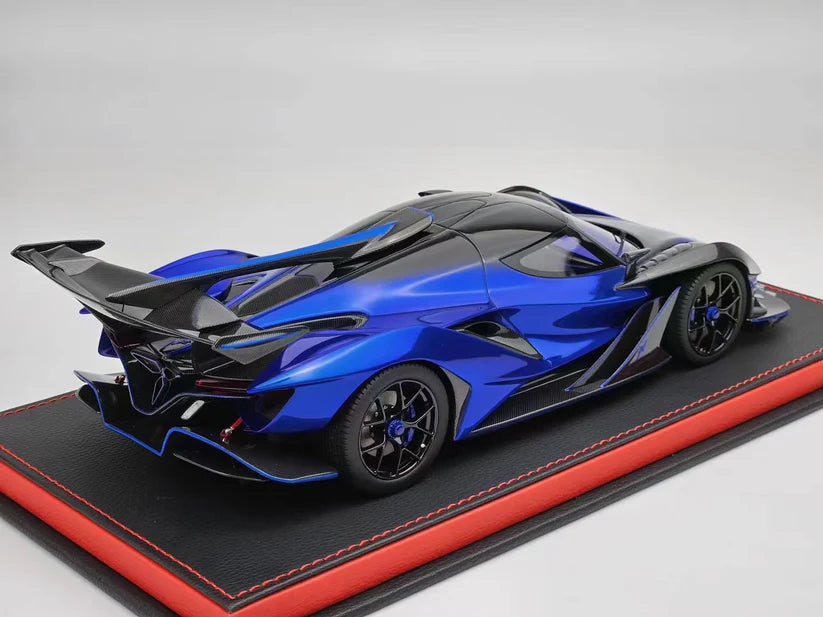 Peako 1:18 Scale Apollo IE Blue Dragon Diecast Model Car - Collectible Sports Car Replica for Display & Racing Enthusiasts