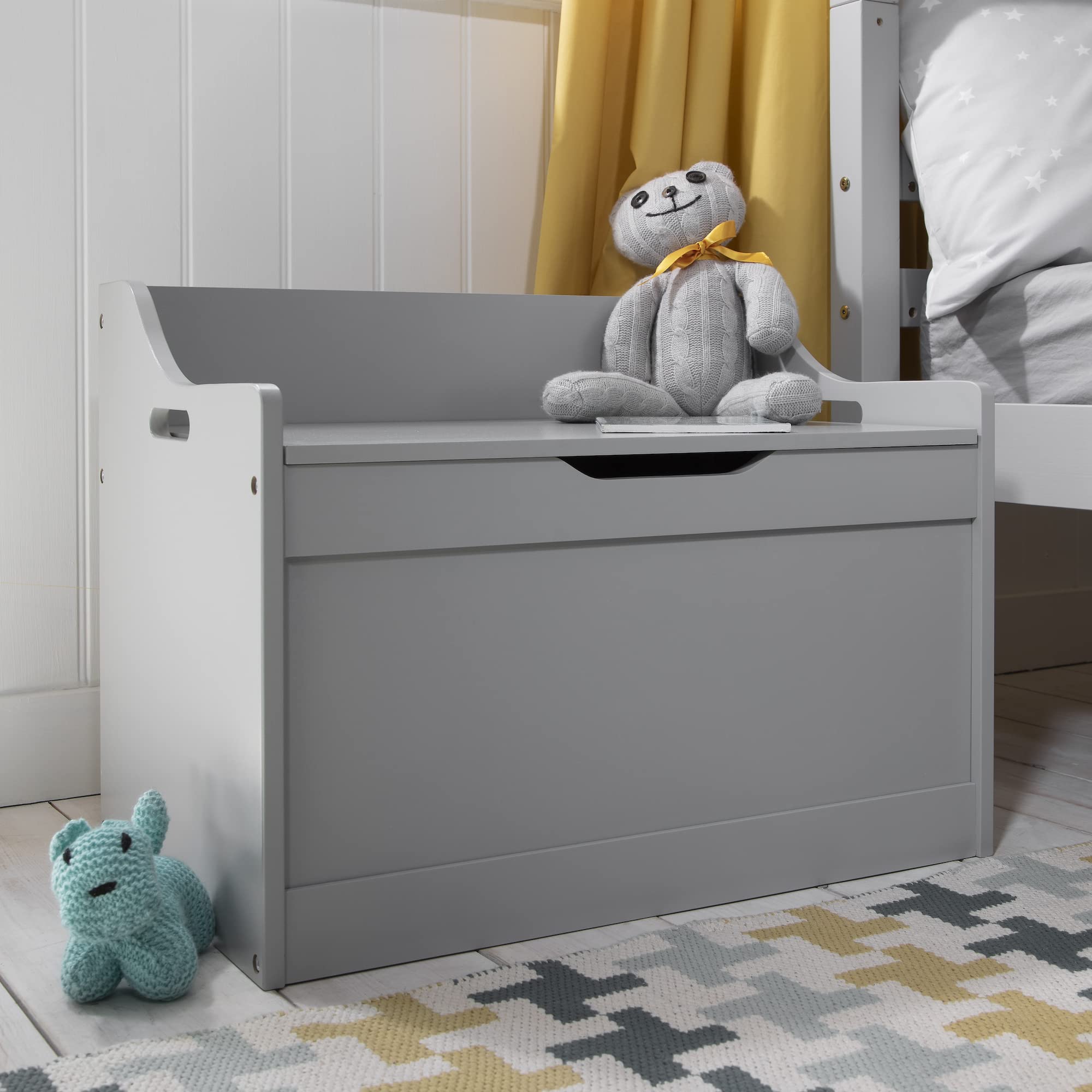 Noa and Nani Lola Toy Storage Organizer - Silk Grey Kids Toy Box with Lid, Nursery & Playroom Organization Solution for Toys, Books & Clothes
