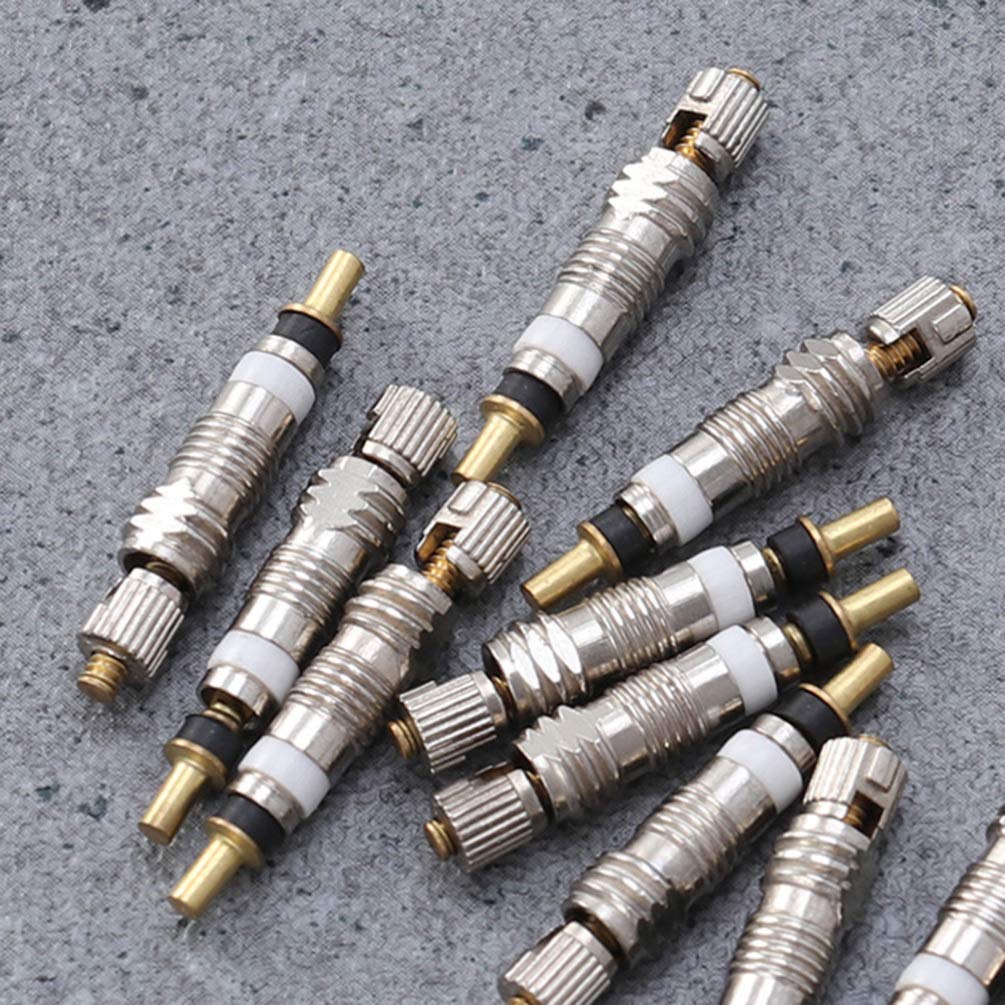 VOSAREA 10-Piece Brass Tire Valve Stem Core Kit - Universal Metal Valve Core Replacement for Truck, Car & Bike Tires - Essential Tire Repair Tool for Flat Tire Maintenance & Emergency Roadside Fixes