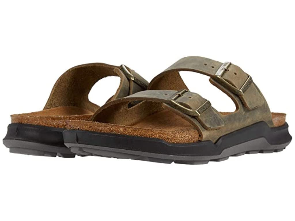Birkenstock Arizona Sandals for Women - Open-Back Comfort Footbed in Khaki Oil Leather | Perfect for Casual Wear, Beach, and Everyday Comfort