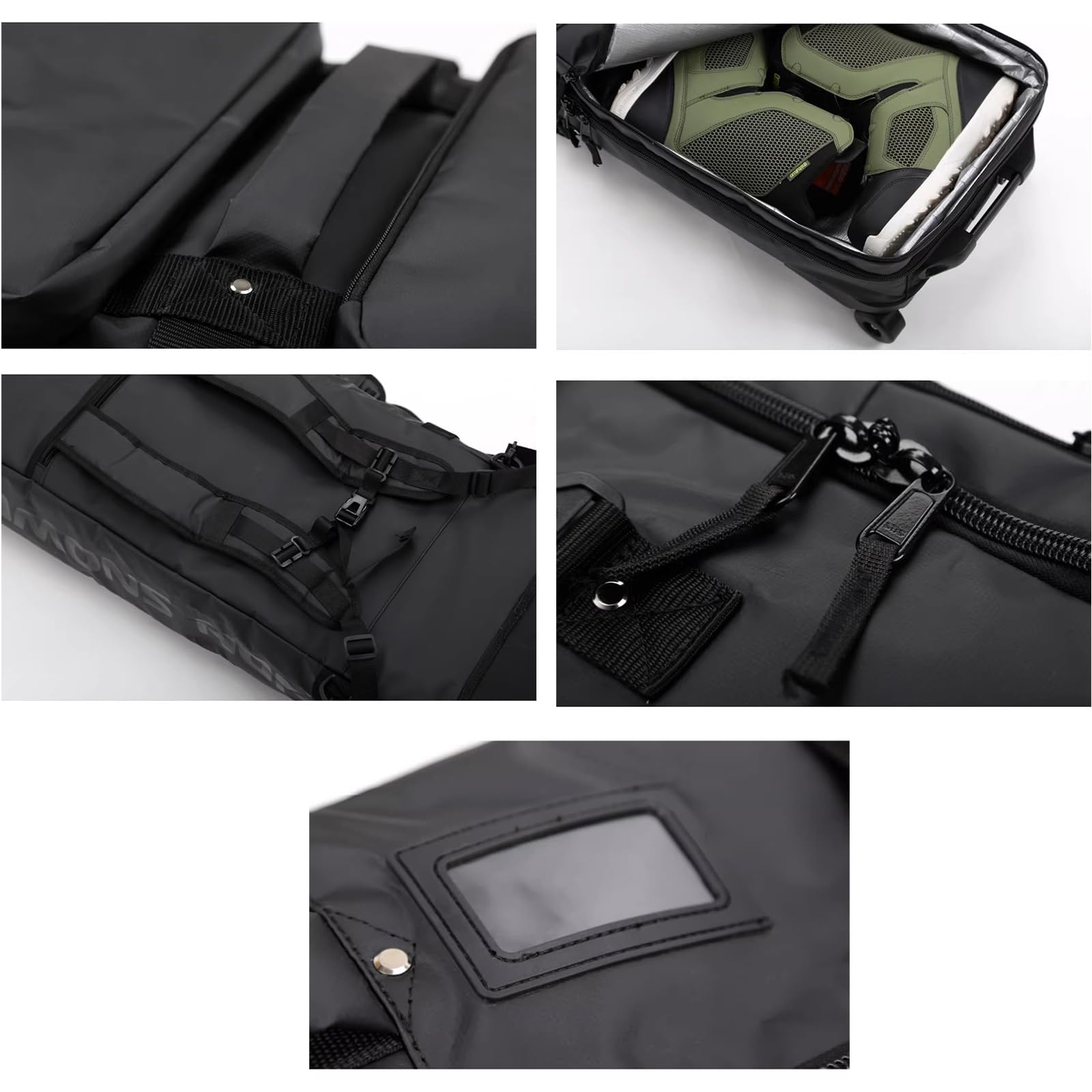 **Foldable Wheeled Snowboard Bag with Adjustable Length - Fully Padded Ski Bag for Air Travel - Perfect for Snowboarding Trips & Winter Vacations**