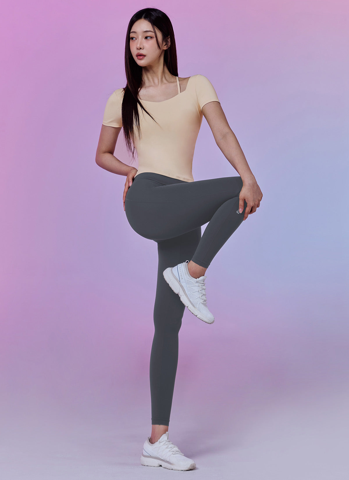 High Waist Yoga Pants for Women - Another Label Fit Revolution Leggings in Night Gray | Tummy Control Workout Leggings for Running, Gym & Lounge Wear