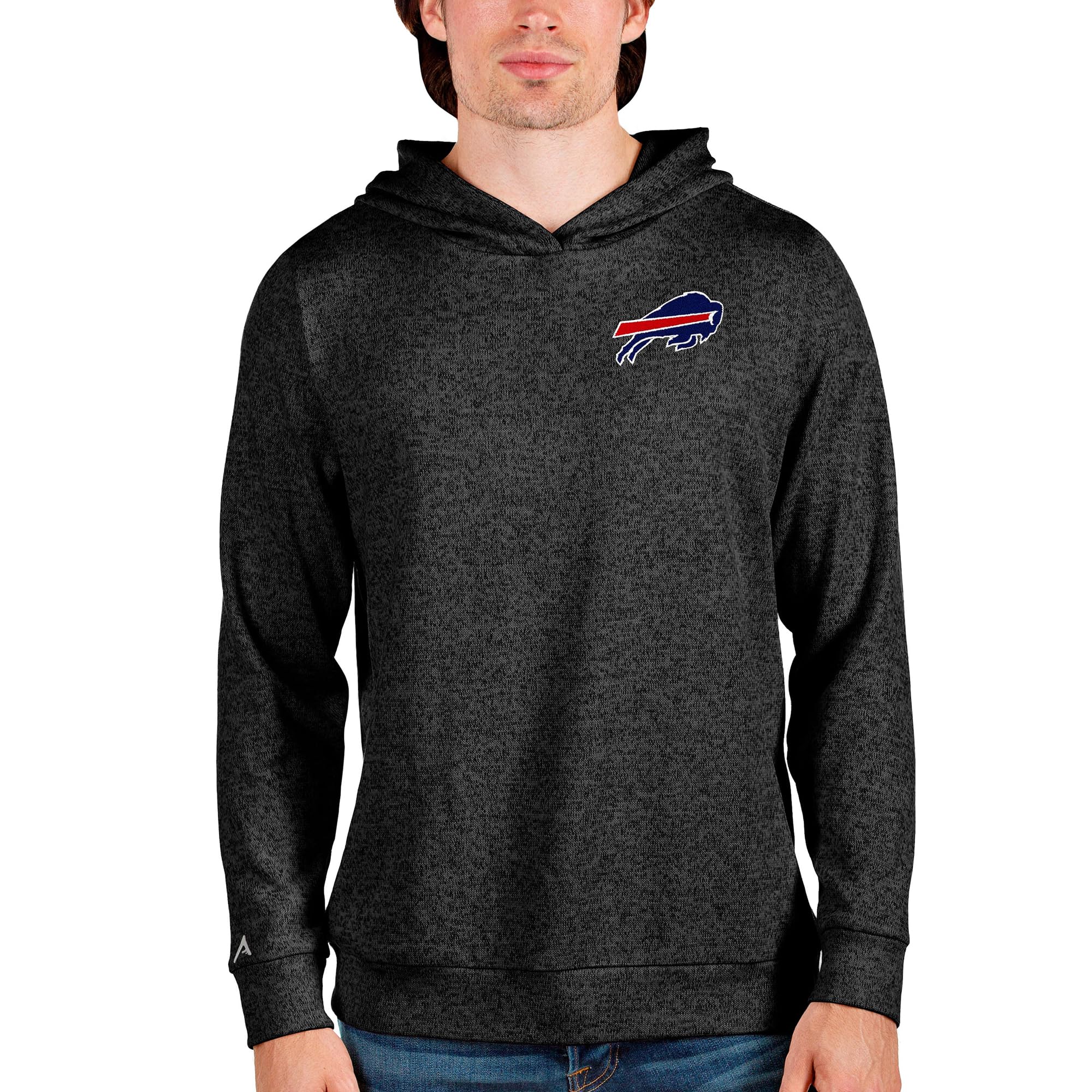 Antigua Men's Heathered Absolute Pullover Hoodie - Soft Cotton Fleece Sweatshirt for Casual Wear & Outdoor Activities | Warm & Comfortable Hooded Sweater for Gym, Running, and Everyday Use