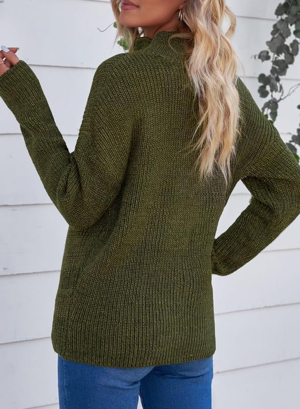 EVALESS Women's Waffle Knit Quarter Zip Pullover Sweater - Long Sleeve Business Casual Top for Office & Fall Outfits | Perfect for Workwear & Weekend Wear