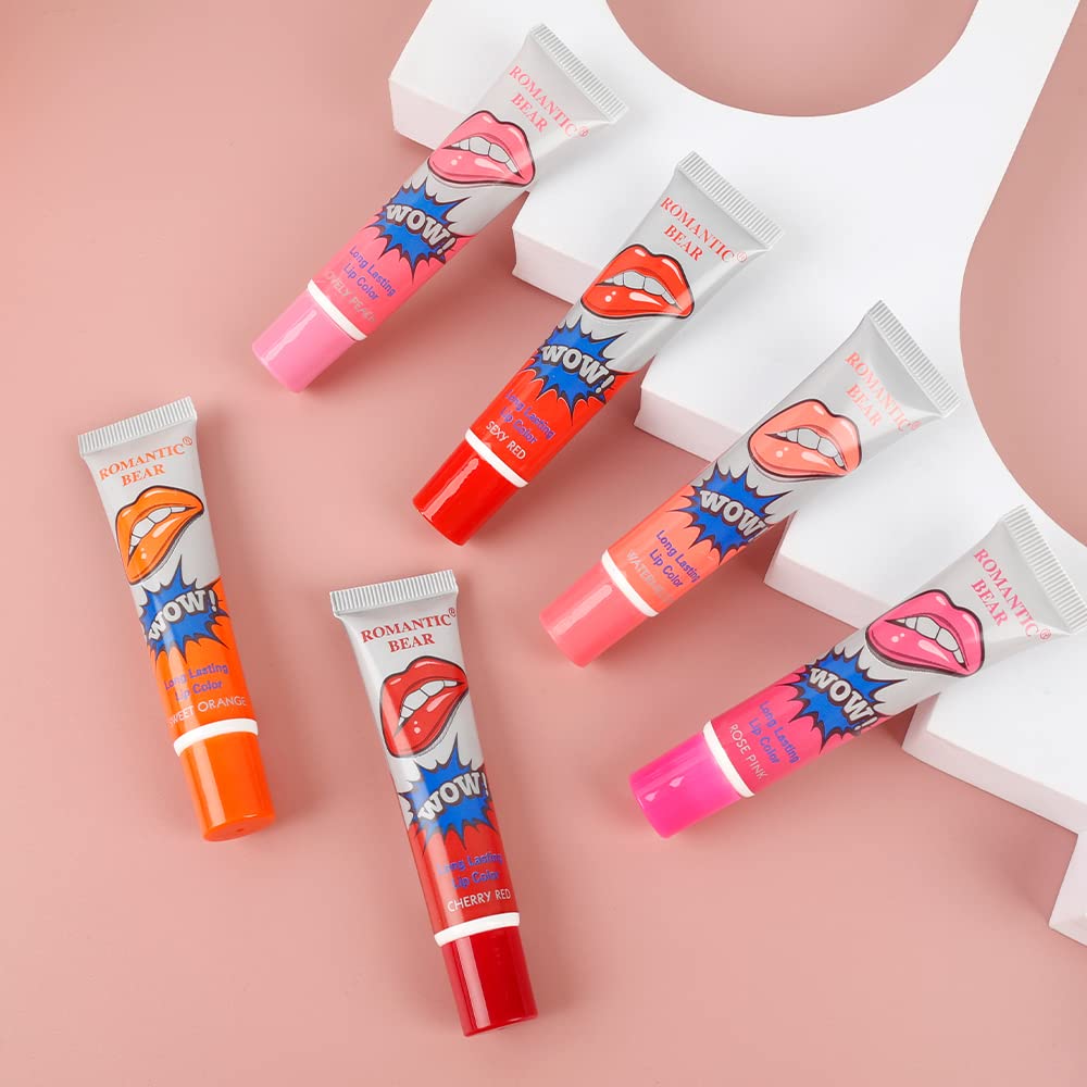 MYN BEAUTY 6 Colors Peel Off Lip Stain Set - Long Lasting Waterproof Lip Tint, Lip Mask & Tattoo Lipstick for Women & Girls | Perfect for Parties, Date Night & Daily Makeup Looks