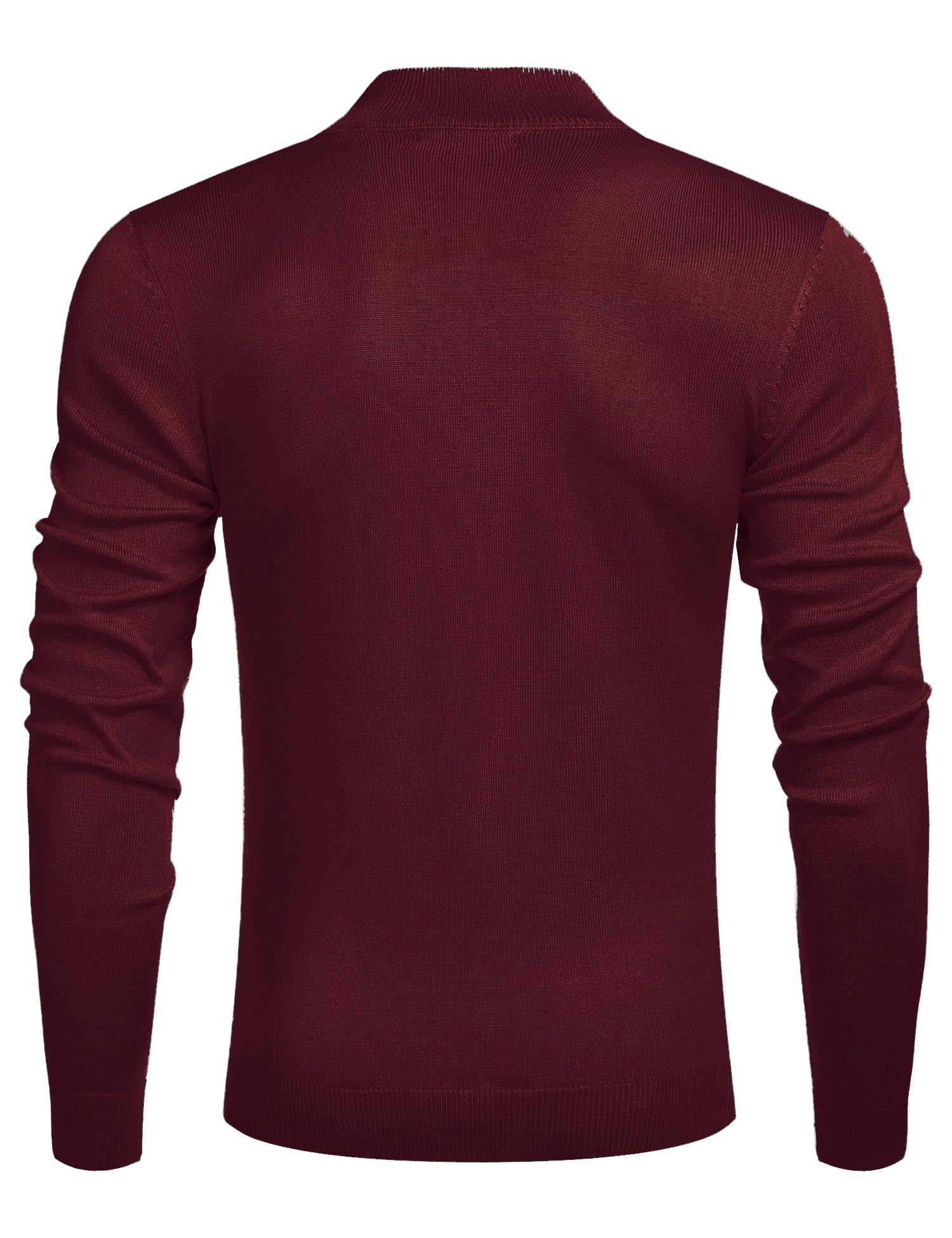 COOFANDY Men's Slim Fit Lightweight Quarter Zip Sweater - Mock Neck Pullover Casual Polo for Work & Outdoor Activities