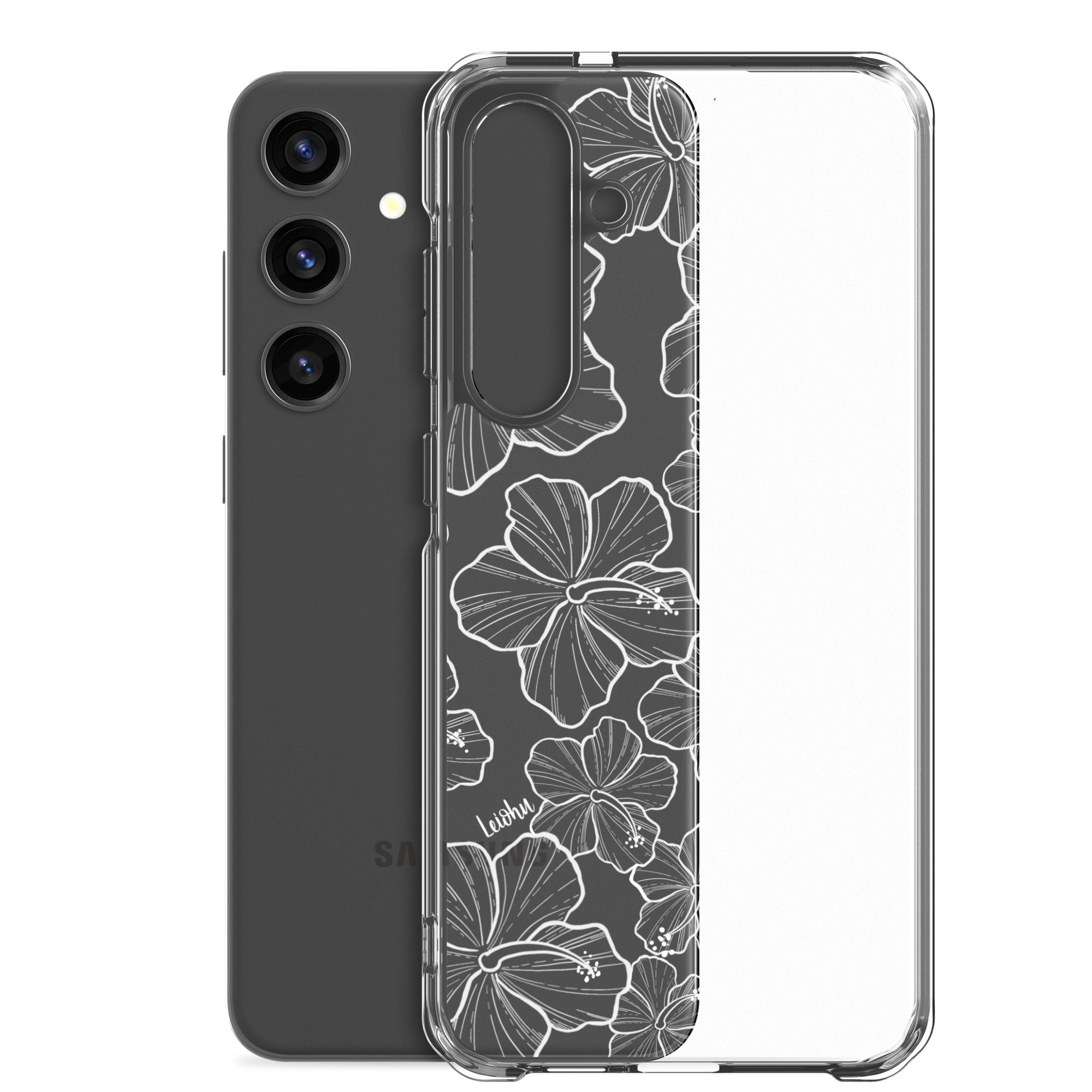 Hibiscus Flower Design Clear Phone Case for Samsung Galaxy S21/S20/Note 20 - Slim Protective Cover with Scratch Resistance - Perfect for Everyday Use, Work, and Travel