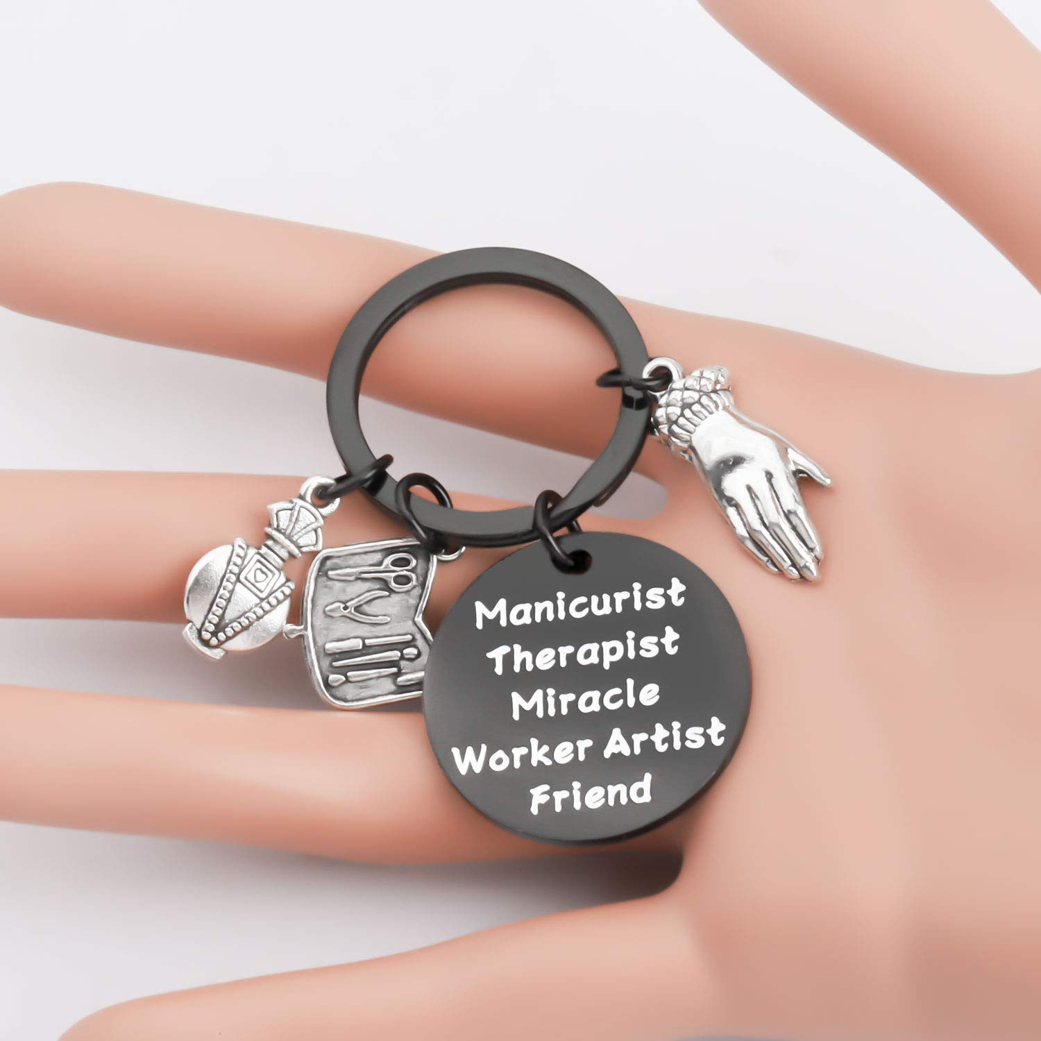 BEKECH Nail Technician Gift Keychain - Perfect Manicurist & Nail Artist Present for Therapists, Friends - Ideal for Salons, Appreciation Gifts & Special Occasions