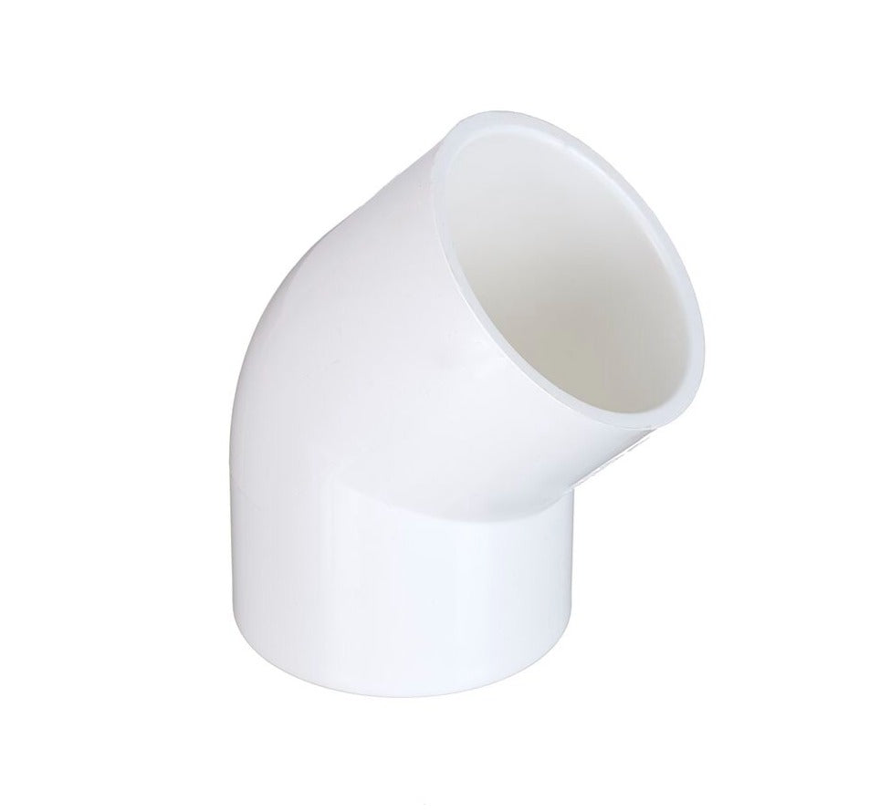 PVC CAT10 Pressure 45° Elbow WaterMarked - High Quality Plumbing Fitting for Water Supply Systems - Perfect for Residential & Commercial Pipe Connections