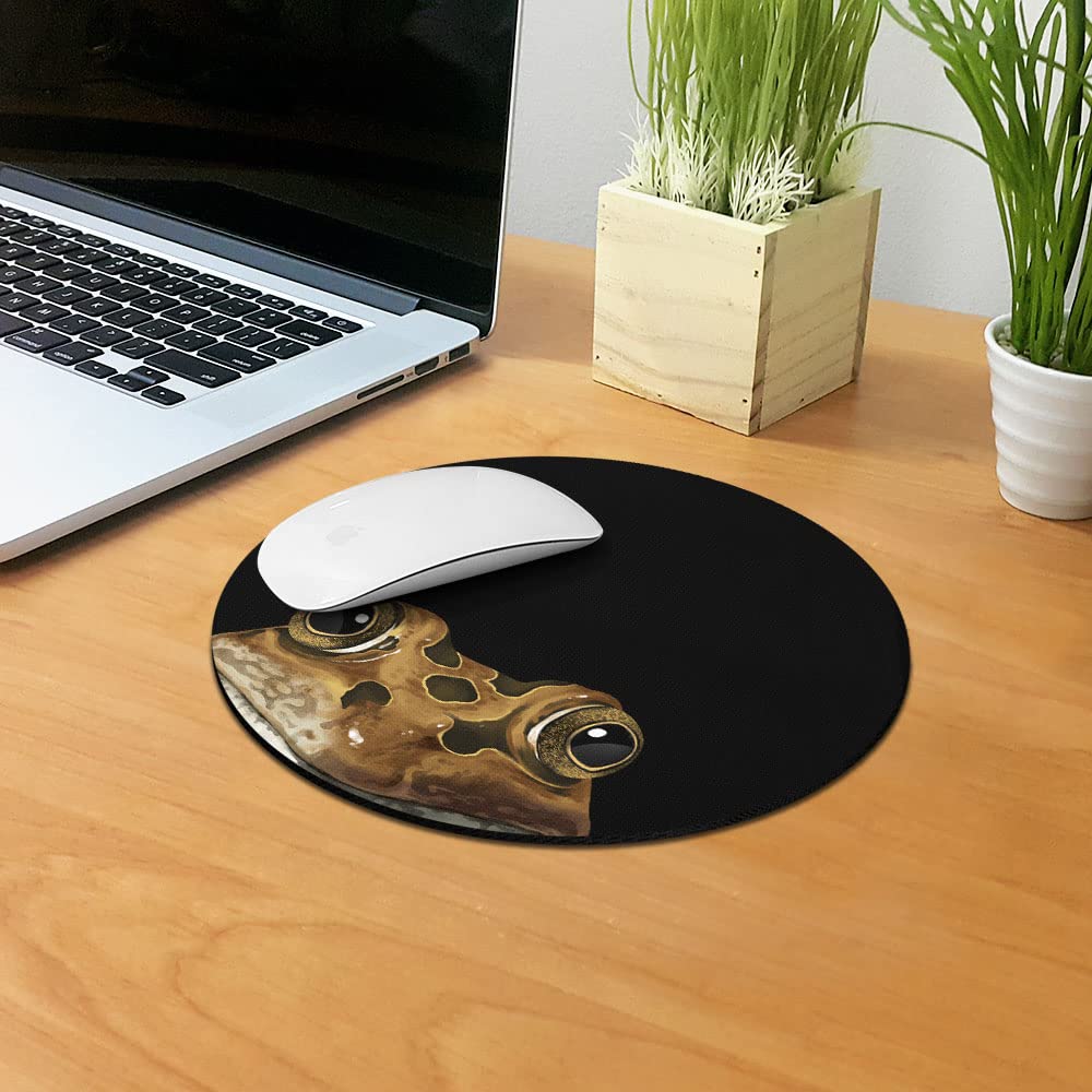 Non-Slip Round Mouse Pad with Spotted Leopard Frog Design - WIRESTER Ergonomic Gaming Mousepad for Home Office & Computer Desk - Perfect for Work, Gaming & Daily Use