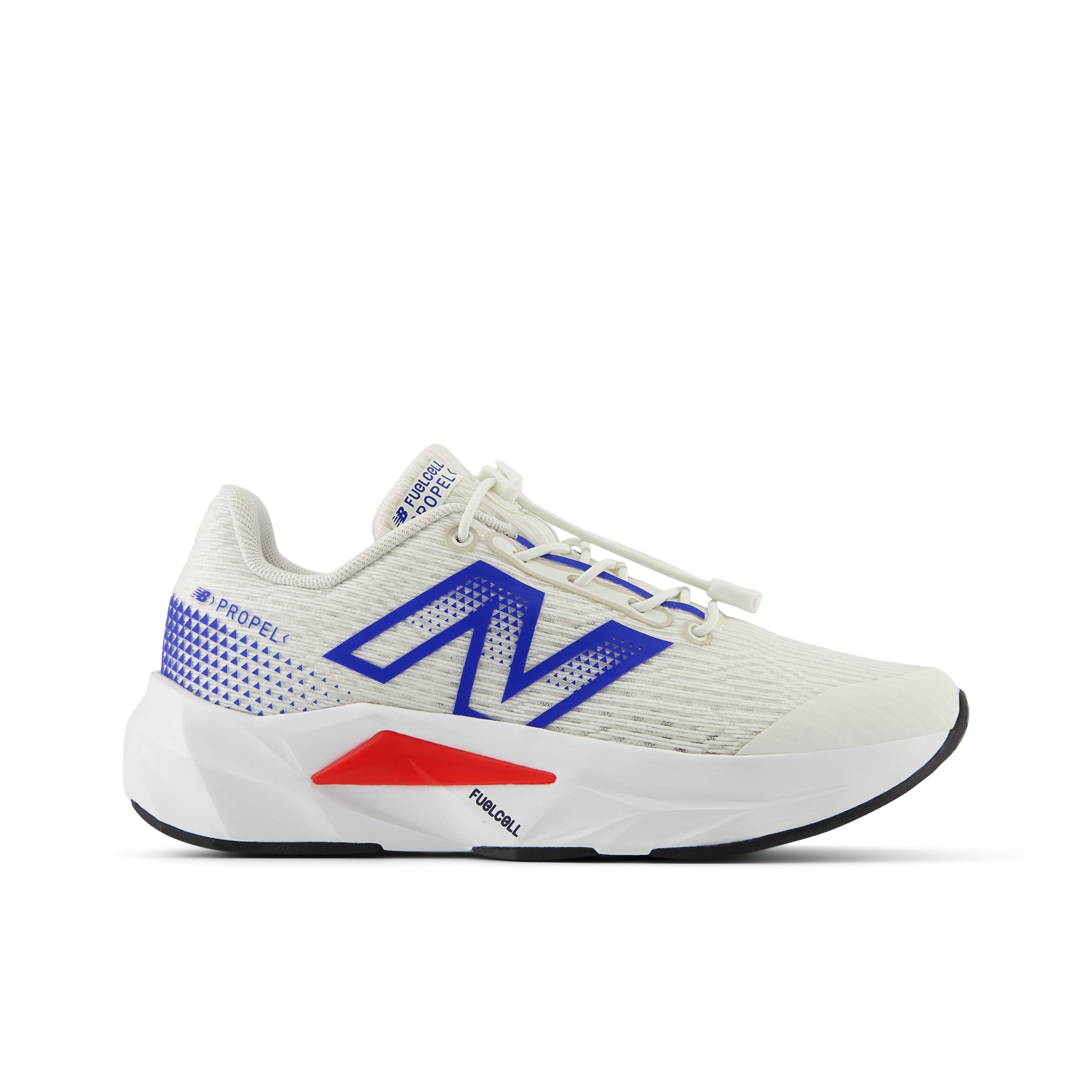 New Balance Kids FuelCell Propel v5 Running Shoes - Sea Salt/Team Royal/True Red | Lightweight & Breathable for Boys & Girls | Perfect for School, Sports & Daily Activities