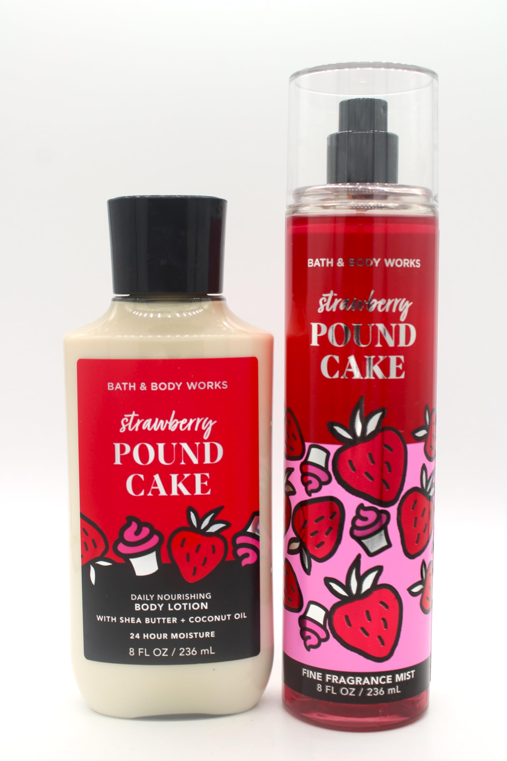 Strawberry Pound Cake Fragrance Set - Fine Fragrance Mist & Body Lotion Bundle | Bath & Body Works Gift Set for Women, Birthday & Self-Care Relaxation