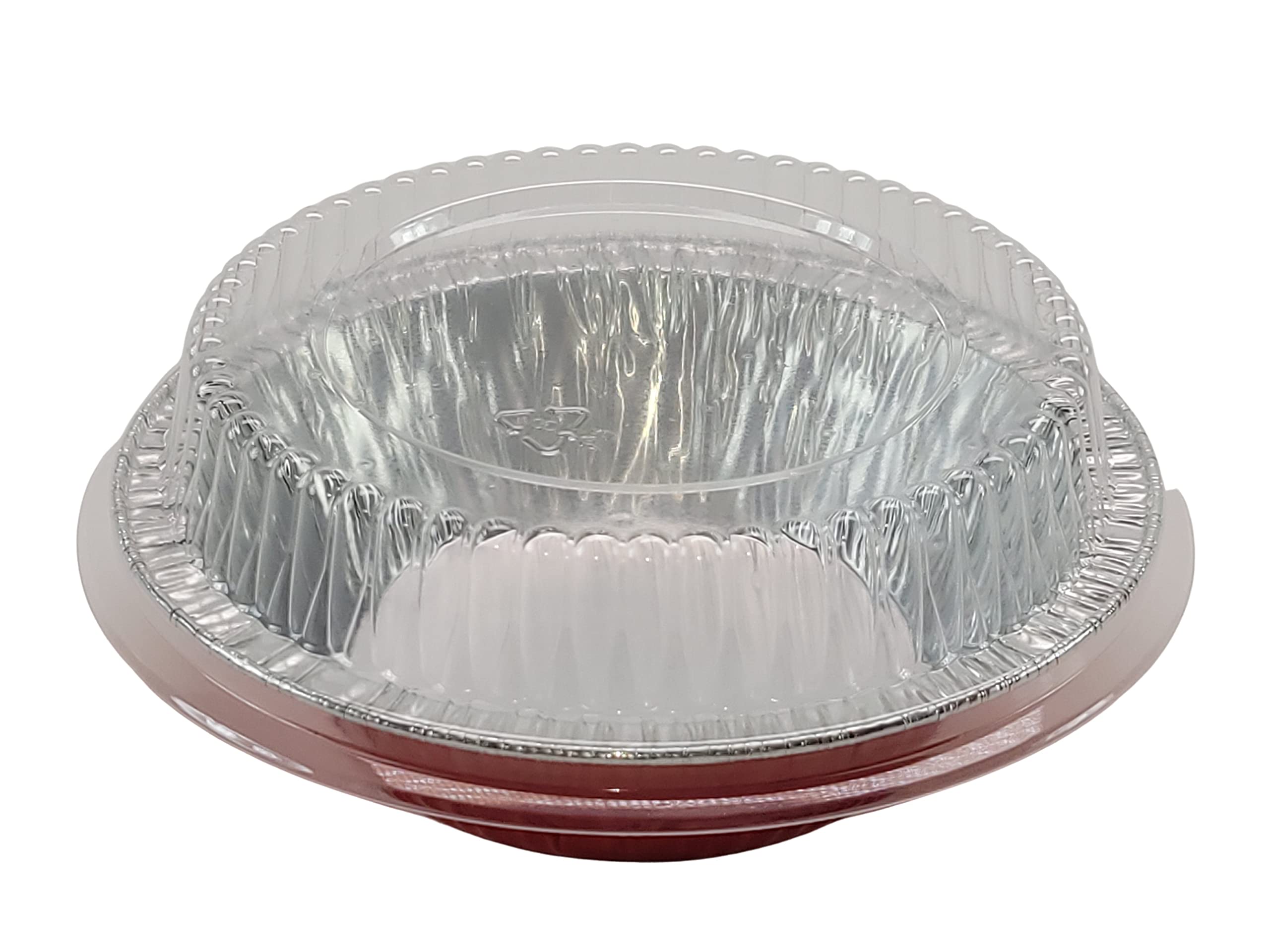 KitchenDance 5-Inch Mini Pie Tins with Lids - Premium Aluminum Pie Pans for Baking Pies, Tarts, Cobblers & Cakes - Reusable & Durable for Professional & Home Bakers (Set of 500, Red) - Perfect for Holiday Baking, Potlucks & Dessert Parties
