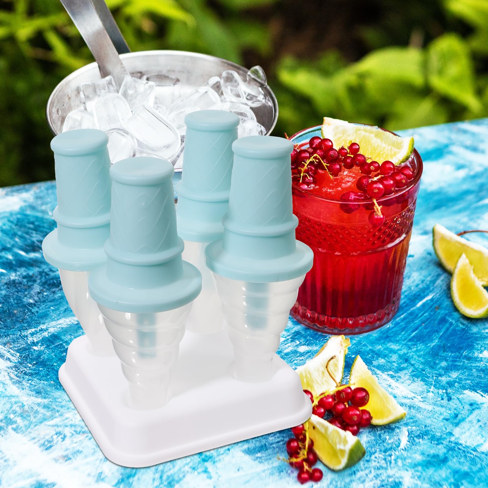 DOITOOL Silicone Popsicle Mold with 4 Reusable Ice Cream Molds - Easy Release DIY Homemade Ice Pop Maker for Kids & Adults - Perfect for Summer Treats, Birthday Parties and Family Fun