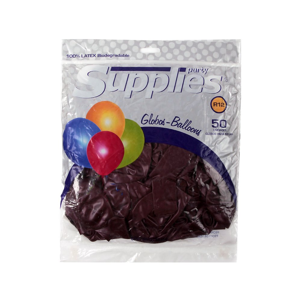 Topenca 50-Pack 12-Inch Burgundy Solid Metallic Latex Balloons for Birthday Parties, Weddings & Special Events - Premium Party Decorations