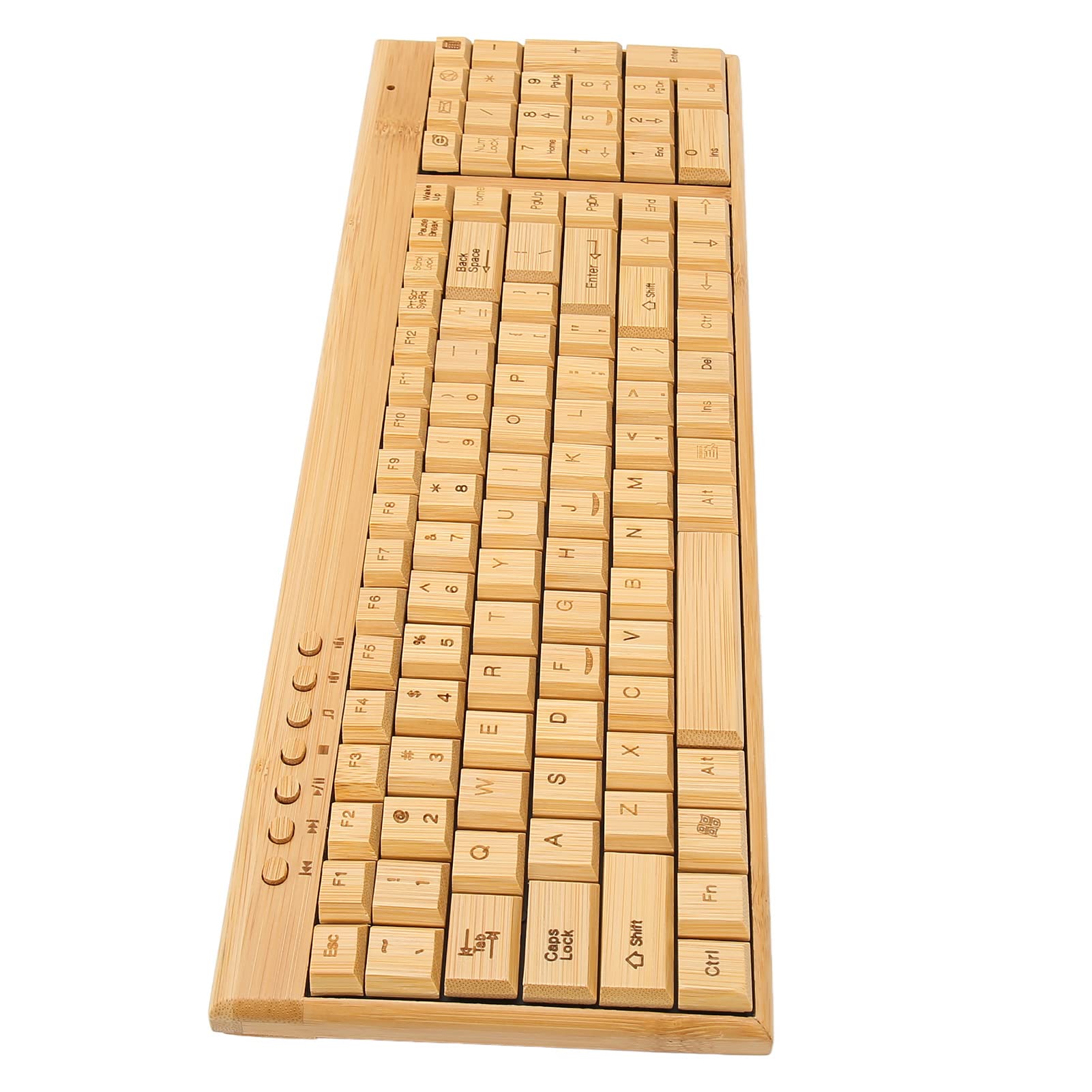 Bamboo Wood Wireless Keyboard and Mouse Combo - 2.4GHz Plug & Play for PC, Laptop, Mac - Ergonomic Office & Home Computer Accessories Set for Work, Gaming & Typing