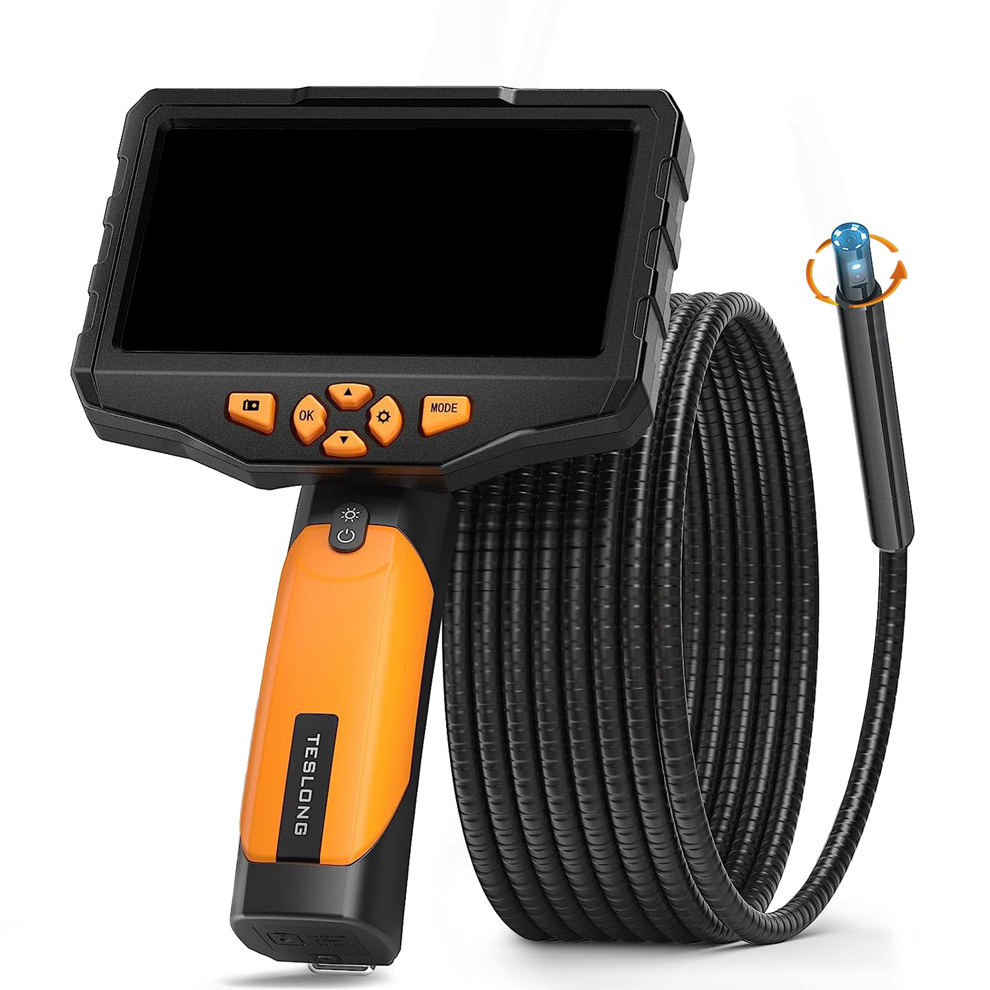 NTS300 Rotating Lens Inspection Camera with 5 Inch HD Screen - Waterproof Endoscope for Plumbing, HVAC, Automotive & Home Repair