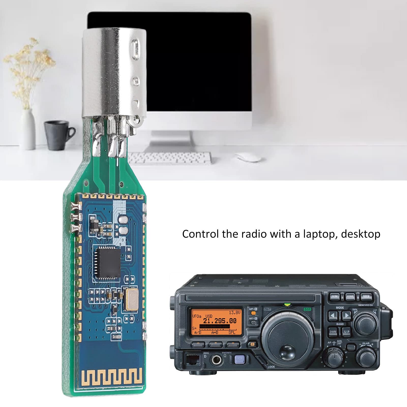 Bluetooth Serial Adapter for FT8X7 Series - 9600bps Wireless Radio Port Interface Adapter | Compatible with Industrial Equipment, DIY Electronics & Automation Systems