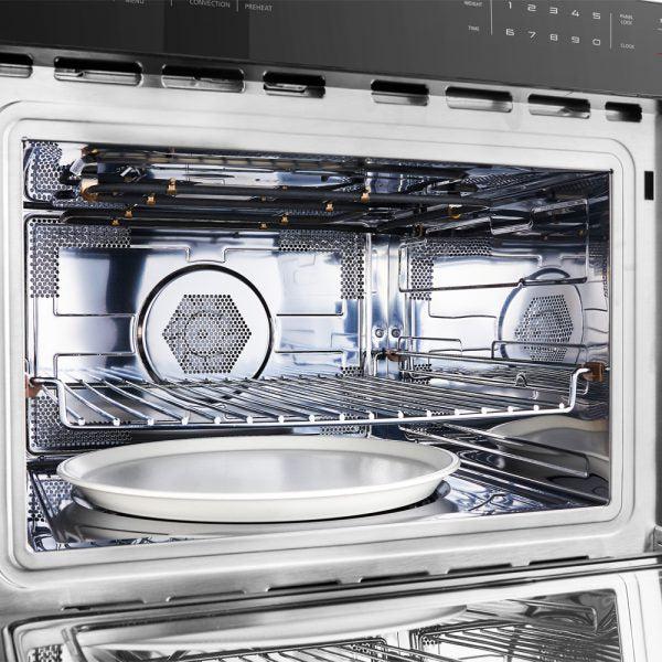 Forno 24 Inch 1.6 Cu. Ft. Built-In Compact Convection Microwave Oven - Stainless Steel (FMWDR3093 24) | Perfect for Small Kitchens, Apartments & RVs | Fast Cooking & Even Heating