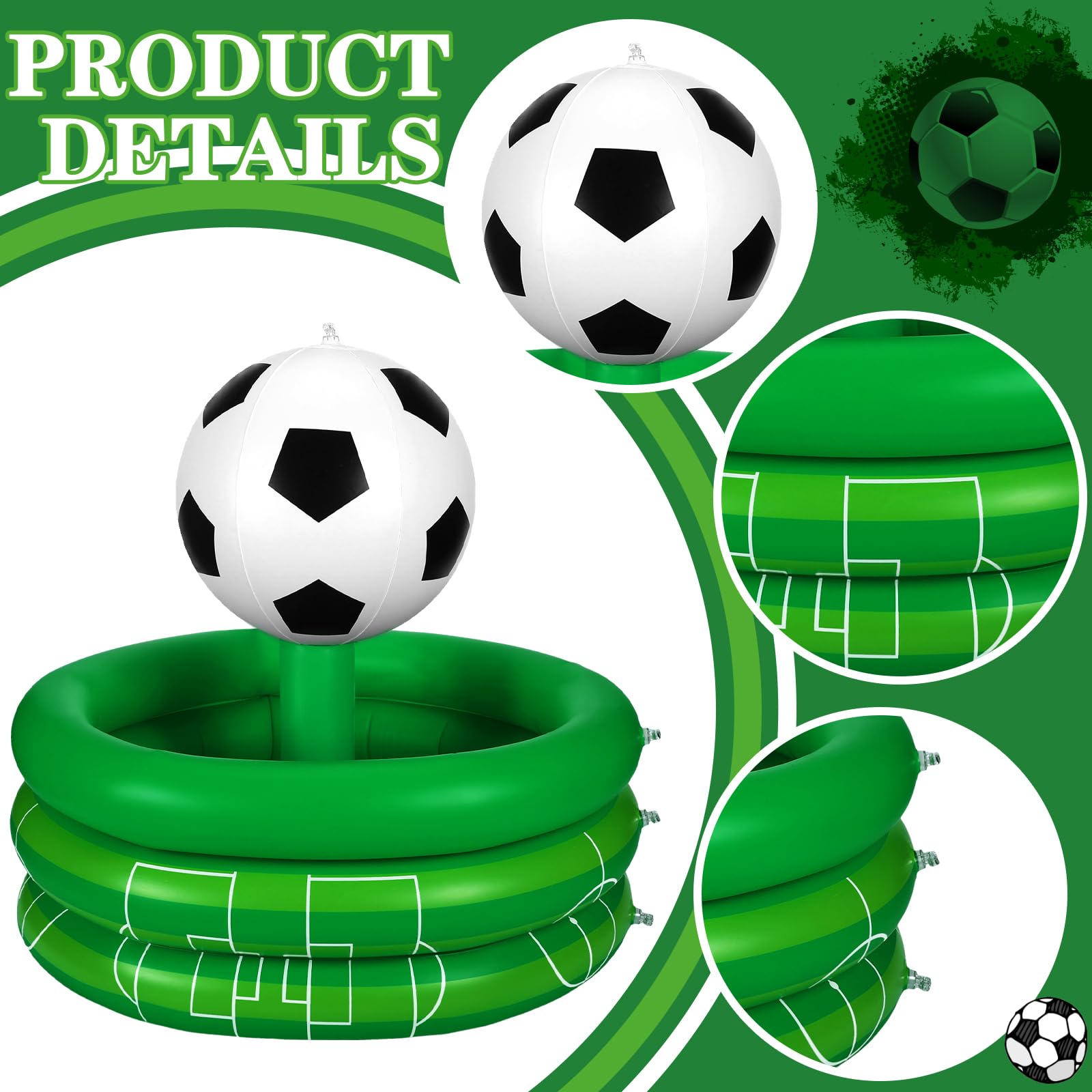 Bencailor Inflatable Cooler - Portable Football Drink Cooler, PVC Sports Toss Game, Rugby Basketball Baseball Party Decoration, Ideal for Tailgates, Beach Outings, and Backyard BBQs