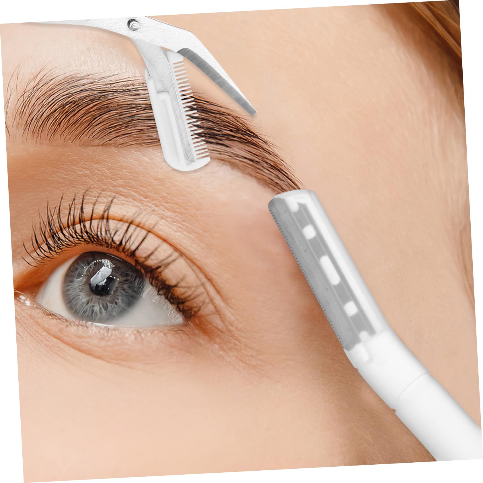 Baluue 5-Piece Eyebrow Trimmer Set - Eyebrow Scissors, Facial Razor, Tweezers & Shaper for Women - Precise Grooming Tools for Perfect Eyebrows at Home or Salon
