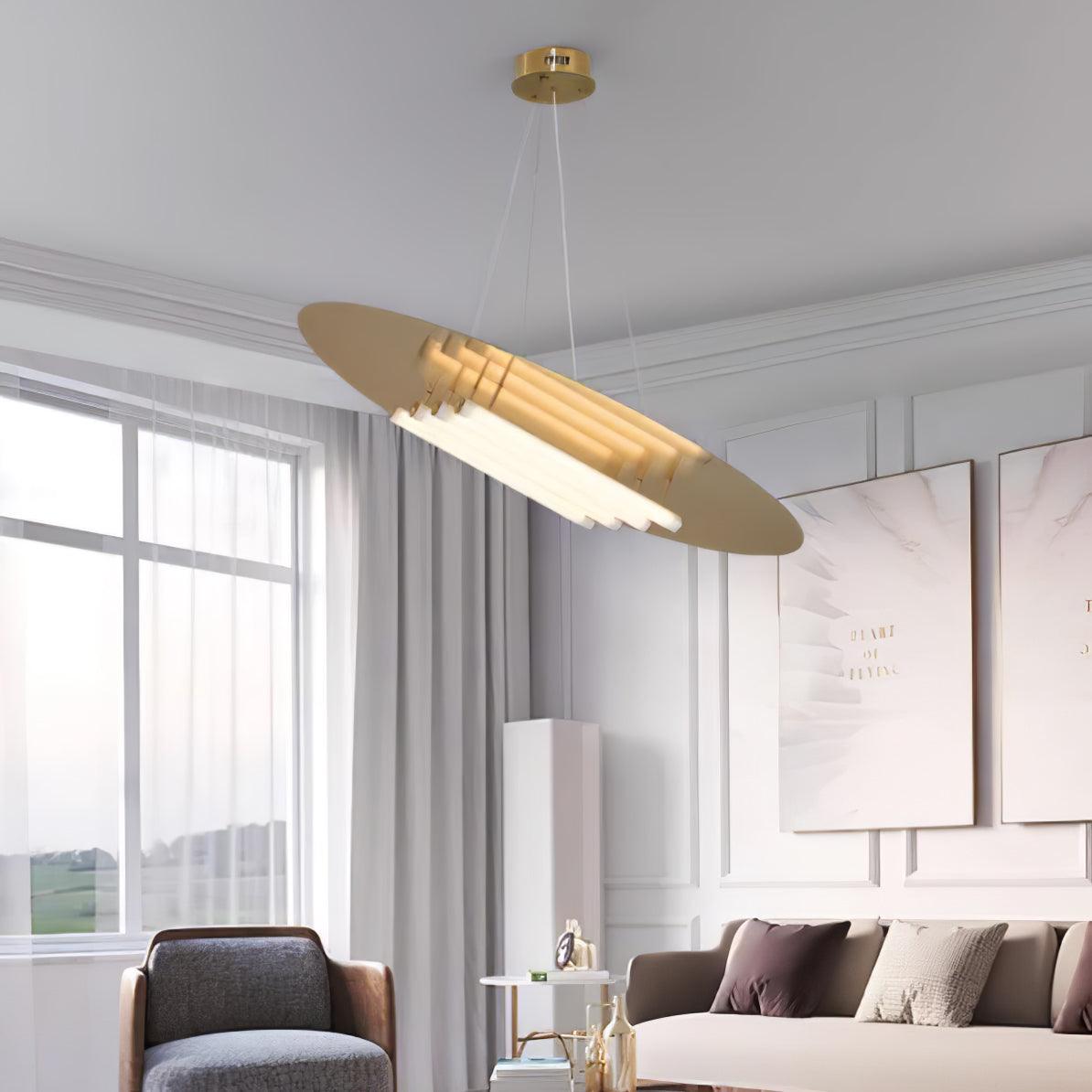 Large Round Pendant Light Fixture - Modern Hanging Ceiling Lamp for Dining Room, Kitchen Island & Bedroom Lighting
