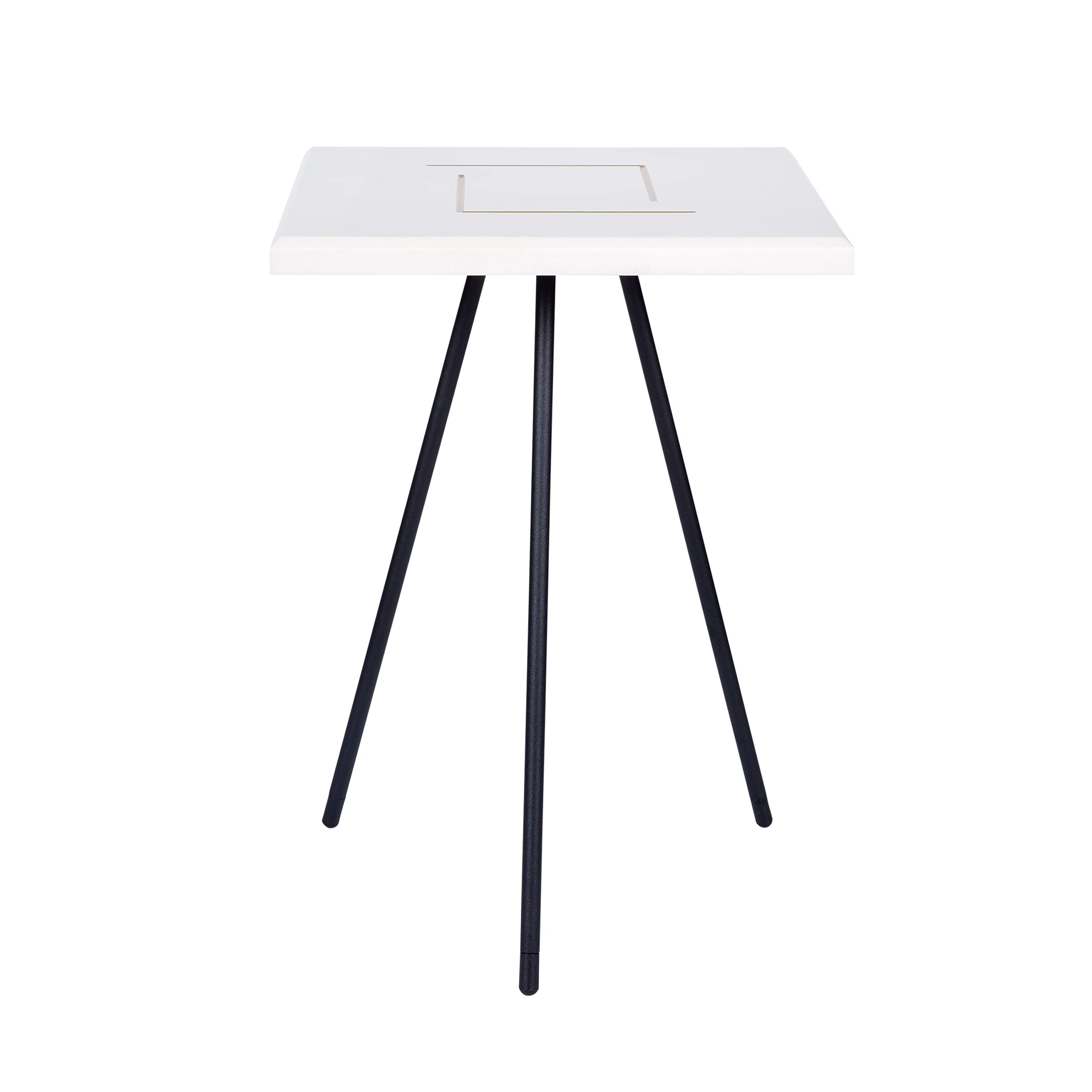 Premium Urban Nouk Side Table - Engineered Wood Top & Sturdy Iron Legs, Coffee Table, Nightstand, End Table - Easy Assembly in Amalfi White - Perfect for Living Room, Bedroom & Office Decor