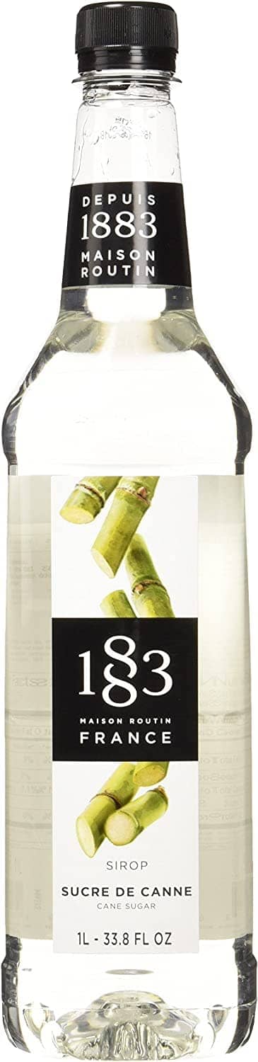 1883 1L Glass Bottle Pure Cane Sugar Syrup - Premium Cocktail Mixer for Mojitos, Lemonade & Coffee Sweetener