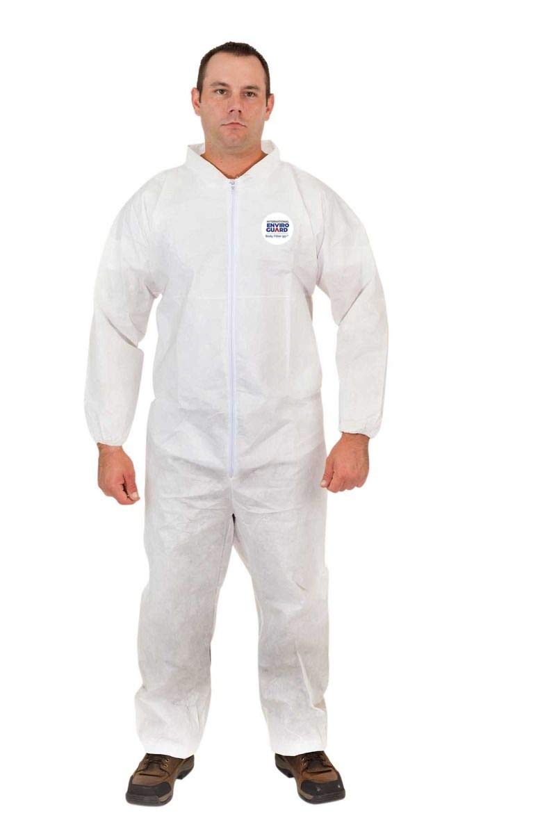 Disposable Coverall Suits for Men & Women | White Protective Full Body Suit - Breathable Cool Material for Dust Protection | Ideal for Construction, Painting, Cleaning & Industrial Work
