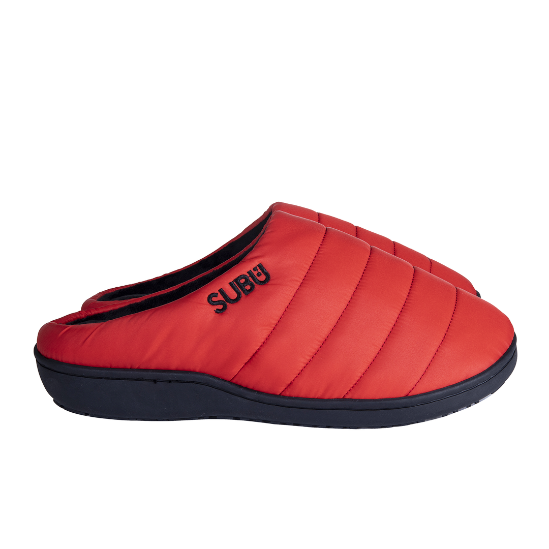 SUBUTokyo Cozy Winter Slippers for Women - Soft Plush Indoor/Outdoor House Shoes - Warm Red Fuzzy Slippers for Cold Weather, Home, Office & Travel