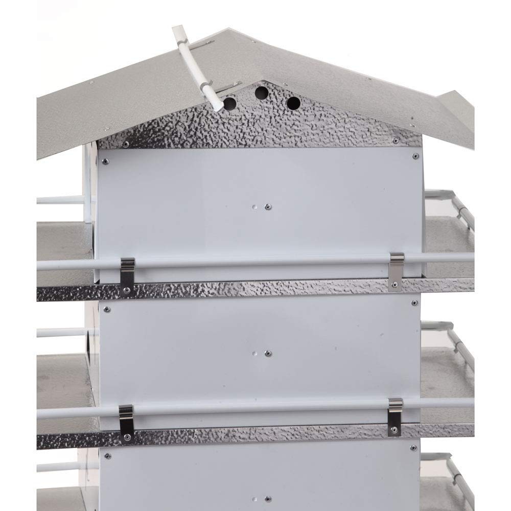 Purple Martin Bird House by Birds Choice - Coates Original 3-Story Design with 12 Rooms, Easy Assembly, Medium Size, White/Grey - Perfect for Backyard Bird Watching & Nature Lovers