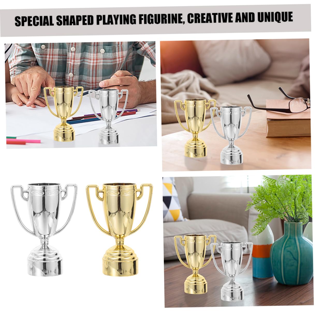 Realistic Plastic Trophy Award Cup for Winner - Competition, School & Kindergarten Prize - Perfect for Sports Events, Academic Achievements & Classroom Decor