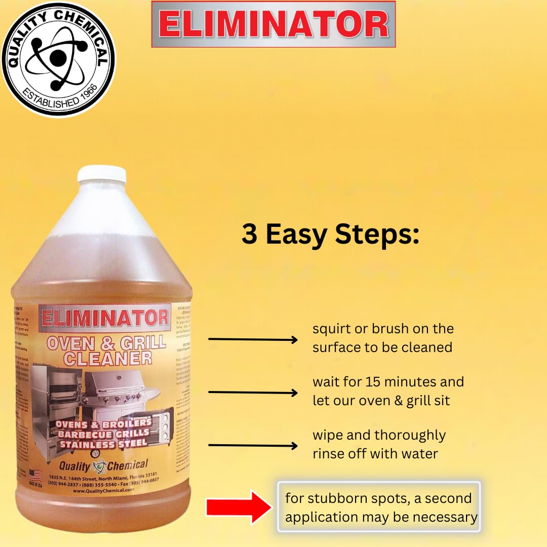 Professional Heavy-Duty Oven & Grill Cleaner Degreaser - Fast Acting, Easy to Use, Made in USA - 1 Gallon Combo for Kitchen, BBQ, Restaurant & Commercial Use