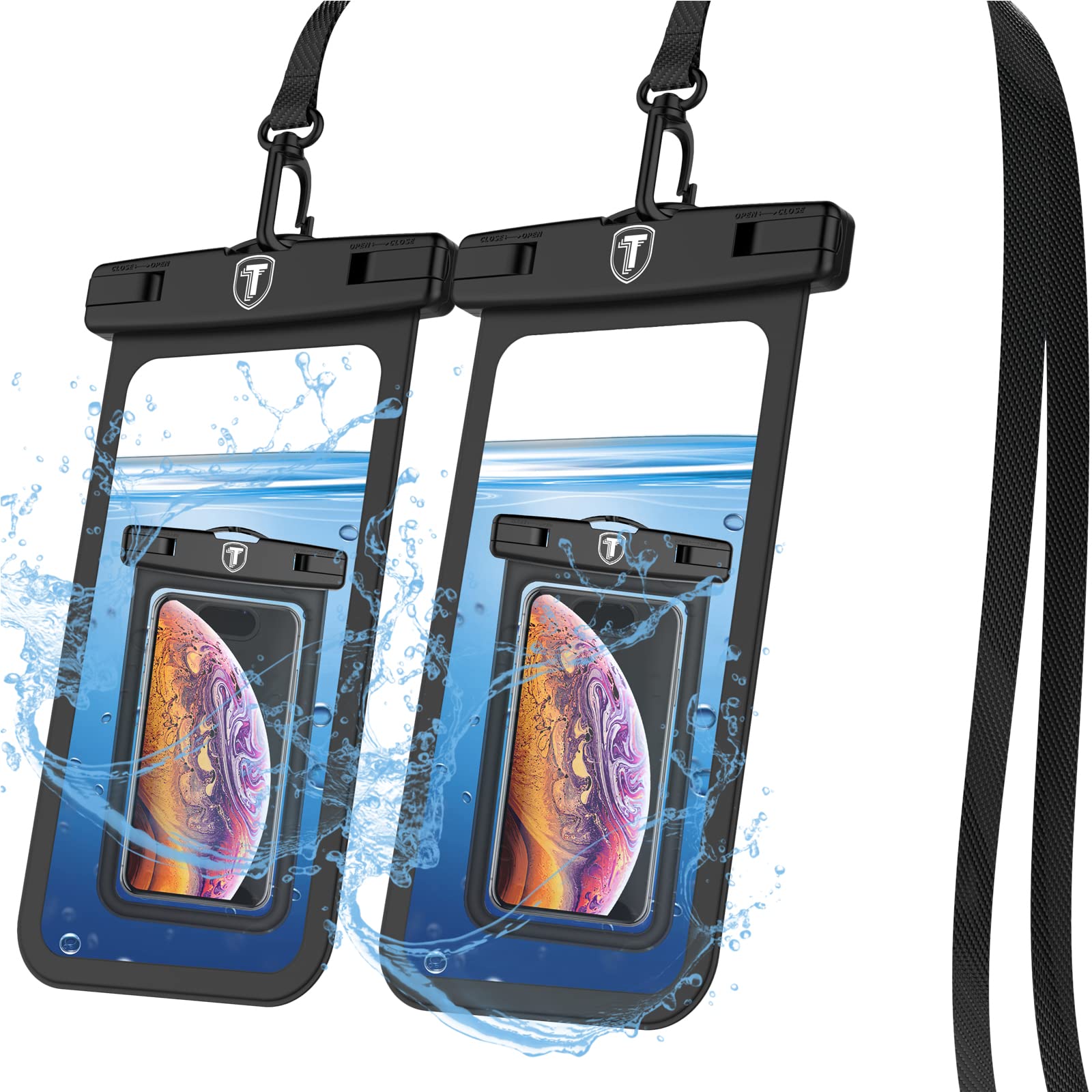 **Tiflook Waterproof Phone Pouch - IPX8 Certified Dry Bag Underwater Case for Samsung Galaxy S22 Ultra/S21/S20 FE/S10/A12/A13/A32/A53/Note 20 Ultra, Moto G Stylus/G Pure/G Power/G Play, LG Stylo 6/5 - Black (2 Pack) - Ideal for Swimming, Beach, Kayaking & Outdoor Adventures**