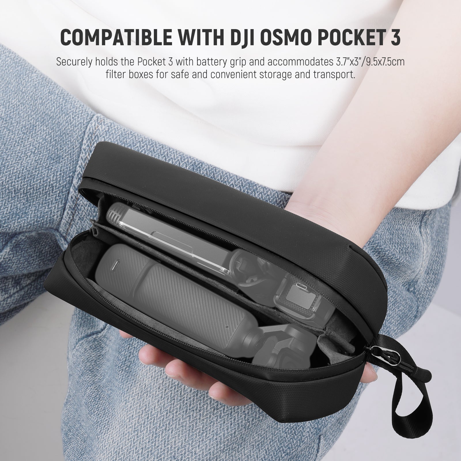 NEEWER PB10 Waterproof Shockproof Protective Carrying Case for DJI Osmo Pocket 3 - Compact Travel Storage Bag for Vlogging, Outdoor Adventures & Daily Commute