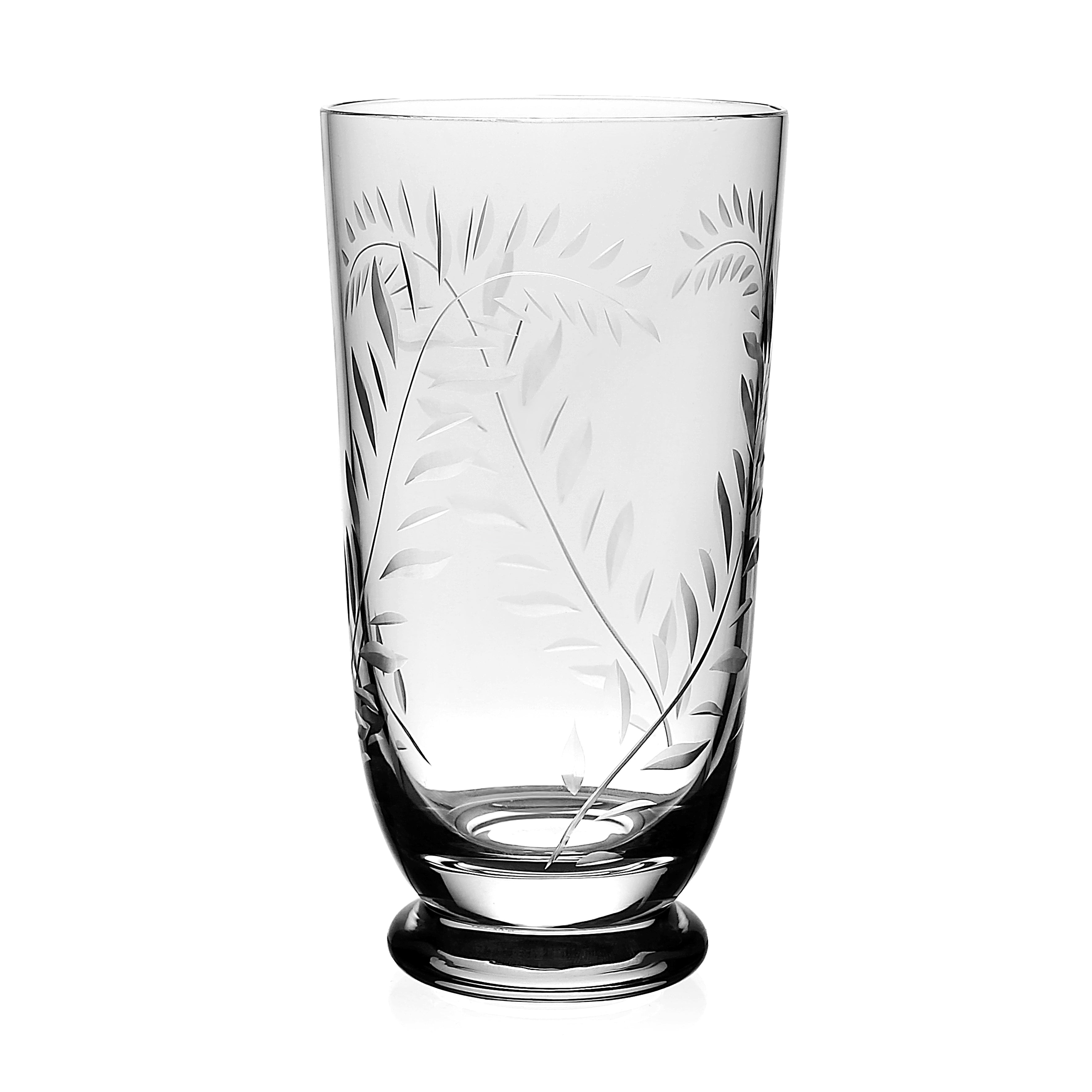 Premium Jasmine Glass Highball Tumbler with Footed Base - Elegant Drinking Glass for Cocktails, Iced Tea & Home Bar - Perfect for Parties, Entertaining & Everyday Use