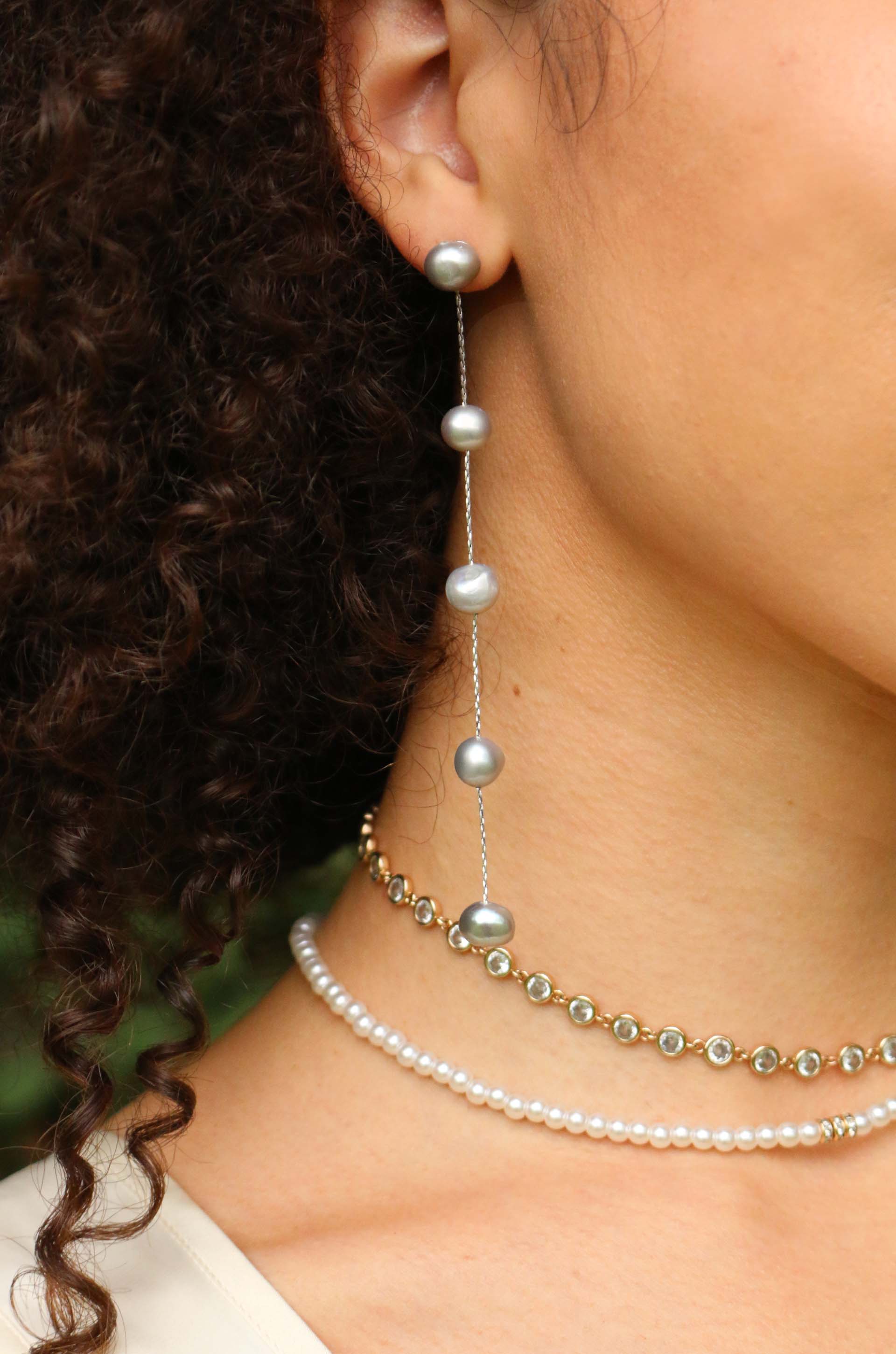 Exquisite Pearl Drop Earrings for Women - Elegant Dangling Jewelry for Parties, Weddings & Special Occasions