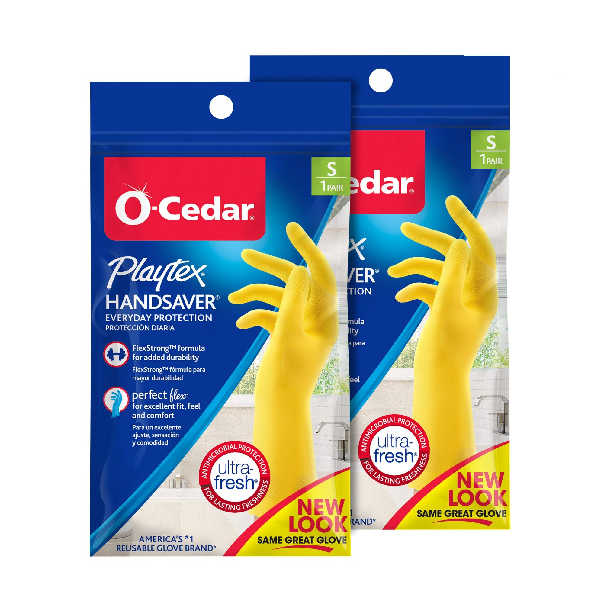 Playtex HandSaver Rubber Gloves - Heavy Duty Kitchen & Household Cleaning Gloves (2 Pairs) - Perfect for Dishwashing, Bathroom Cleaning & Outdoor Chores
