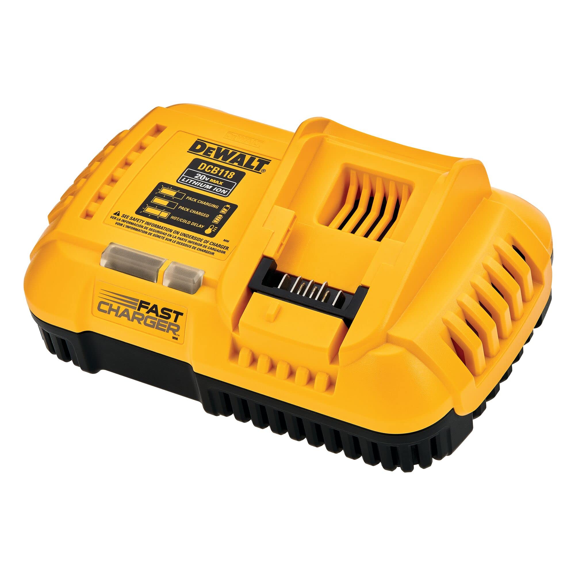 DEWALT FLEXVOLT 20V MAX* Rapid Battery Charger (DCB118) - Fast Charging for Cordless Power Tools - Perfect for Construction Sites, DIY Projects & Professional Workshops