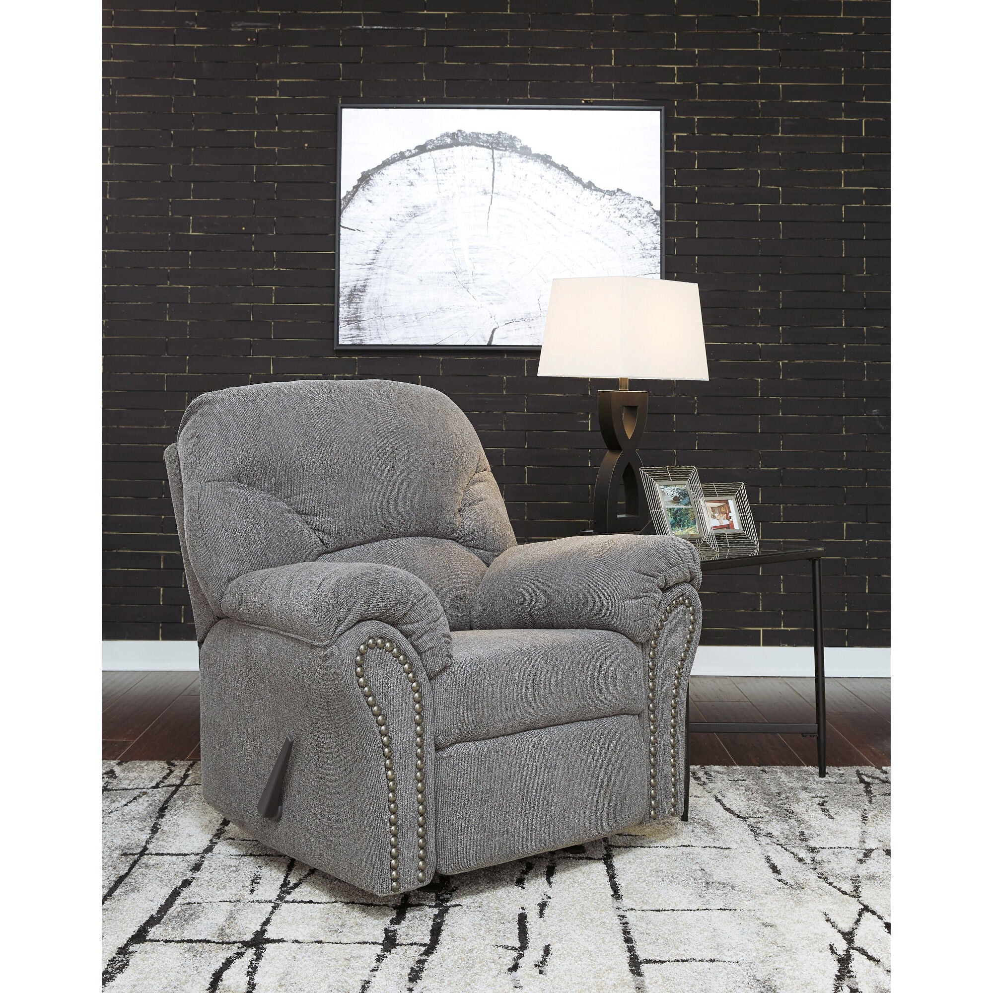 Allmaxx Rocker Recliner Chair - Comfortable Swivel Glider Reclining Chair with Padded Seat & Lumbar Support - Perfect for Living Room, Nursery, or Home Theater Relaxation