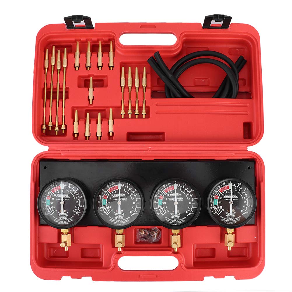 Fuel Vacuum Synchronizer & Carburetor Sync Tool - 4 Cylinder Balancer Gauge Set for Car & Motorcycle Tuning | Shockproof Design for Professional Mechanics & DIY Auto Repair