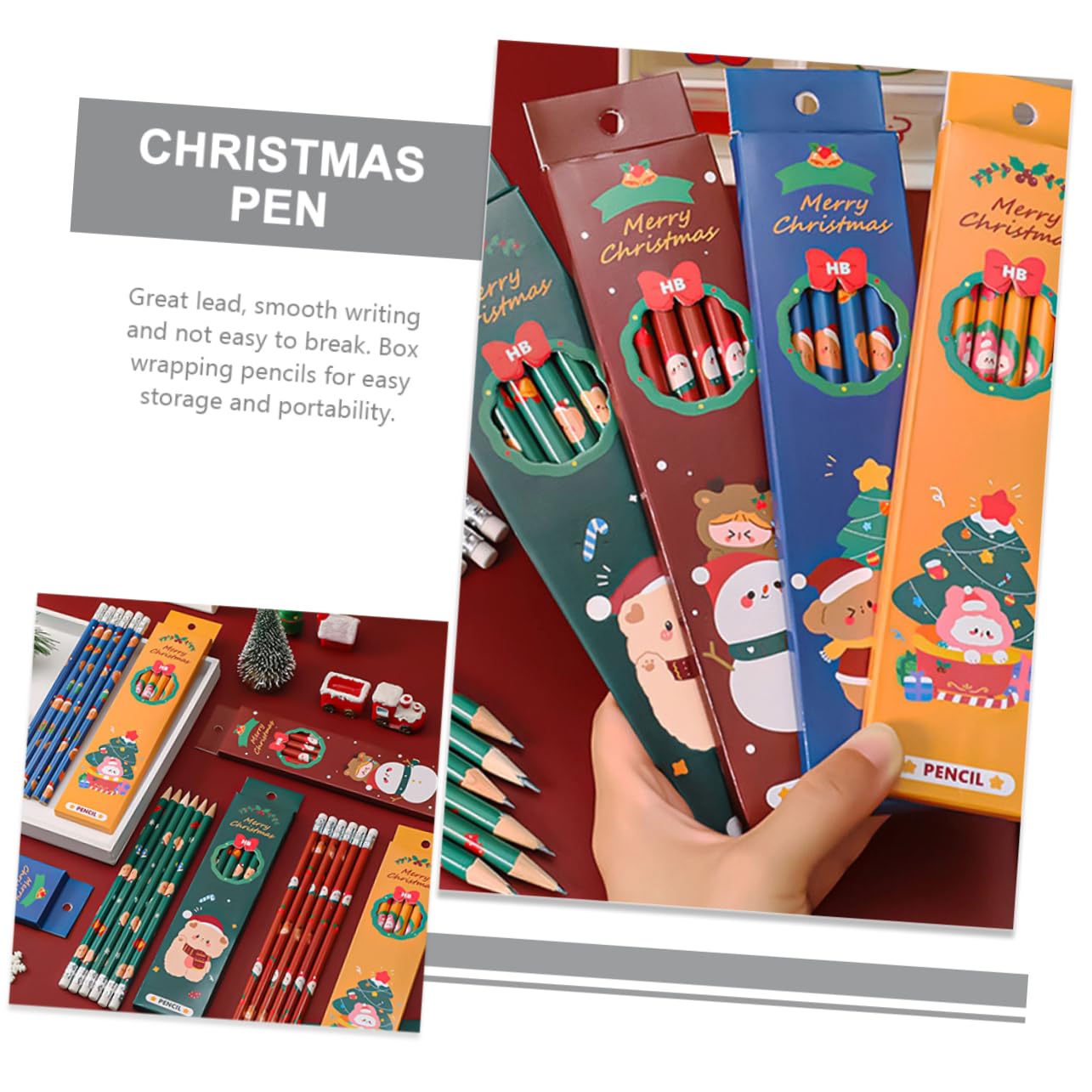 DIYEAH 4 Boxes Wooden Portable Drawing Pencils - Assorted Lead Hardness for Artists & Sketching - Perfect for Christmas Gifts, School Supplies & Office Use