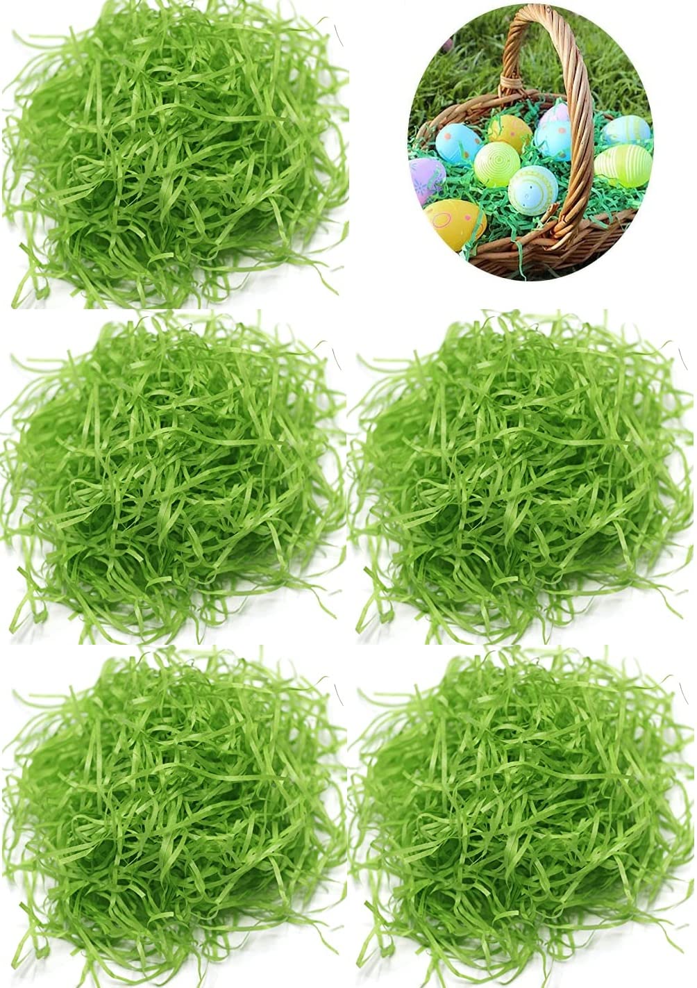 Wittocs 1/2 LB Easter Green Grass - Eco-Friendly Recycled Paper Shred for Easter Basket Filler, Creative Egg Decor, Party Decorations & Gift Wrapping (7oz) - Perfect for Spring Celebrations, DIY Crafts & Festive Home Decor