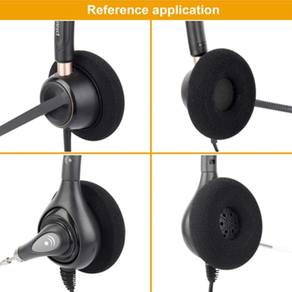 4 Pack Replacement Foam Ear Pads Cushions for Plantronics Supra Plus Encore & Office Headsets H251 H261 H351 H361 - Comfortable Noise Reduction Earpads for Call Center, Customer Service & Remote Work