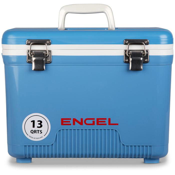 13 Quart Insulated Cooler & Dry Box - Portable Outdoor Picnic, Camping, Beach & Tailgating Essentials - Blue