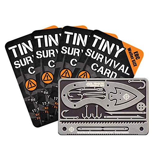 Original Tiny Survival Card - 17-in-1 Multitool Wallet Card with Knife | Made in USA | Compact EDC Gear for Outdoor Adventures, Camping & Emergency Preparedness | Perfect Gift for Survival Enthusiasts