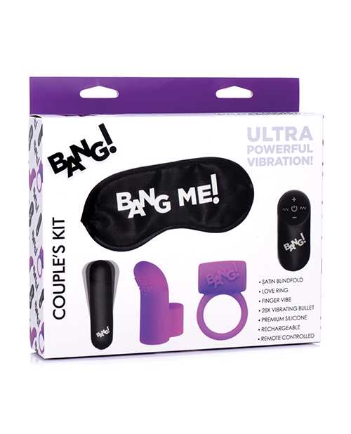 Bang! Couple's Love Ring Kit (Set of 4) - Purple Matching Promise Rings for Couples - Perfect for Anniversaries, Weddings & Romantic Gifts