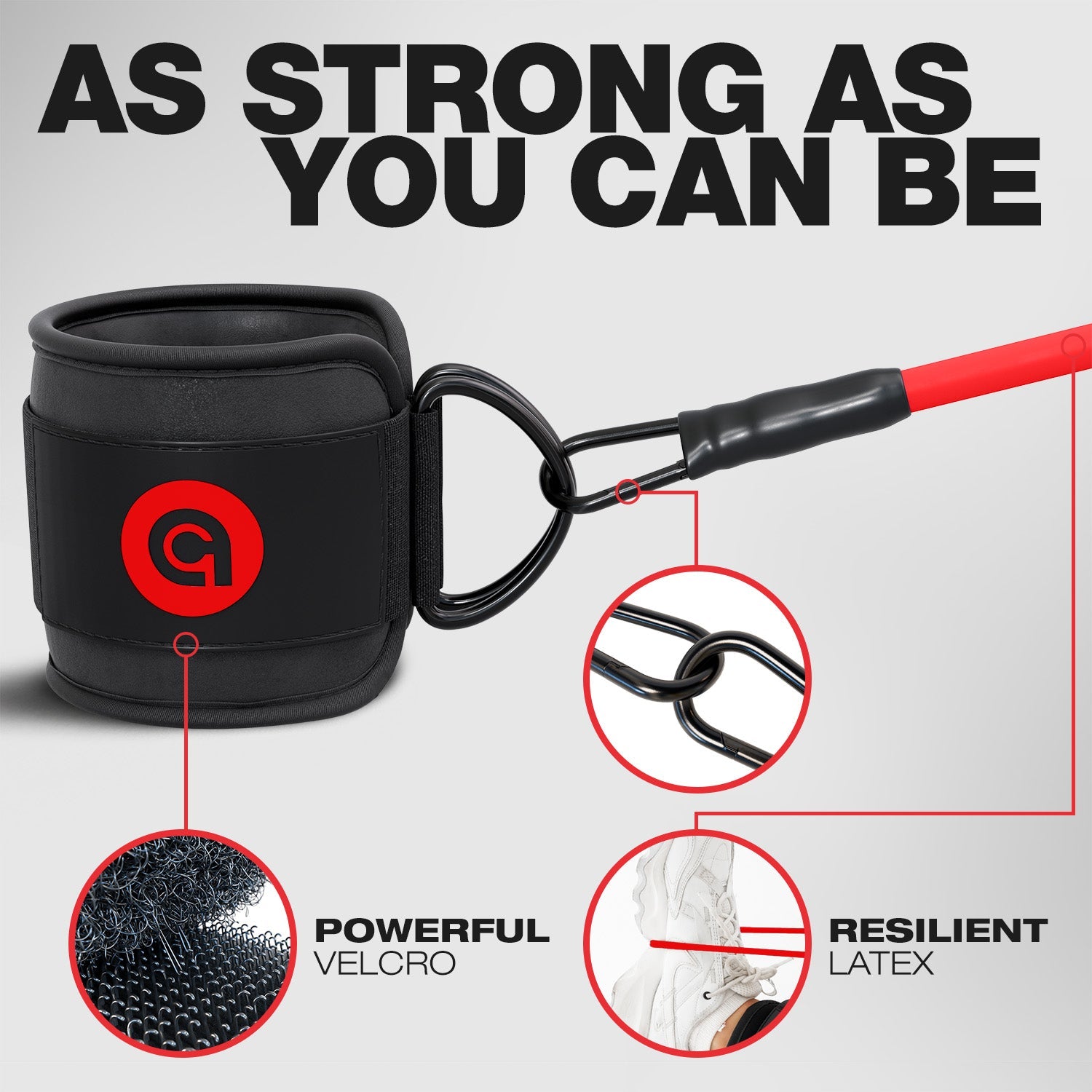 Premium Ankle Resistance Bands with Adjustable Cuffs - Workout Bands for Legs, Glutes & Hip Exercises - Home Gym, Physical Therapy & Fitness Training Equipment